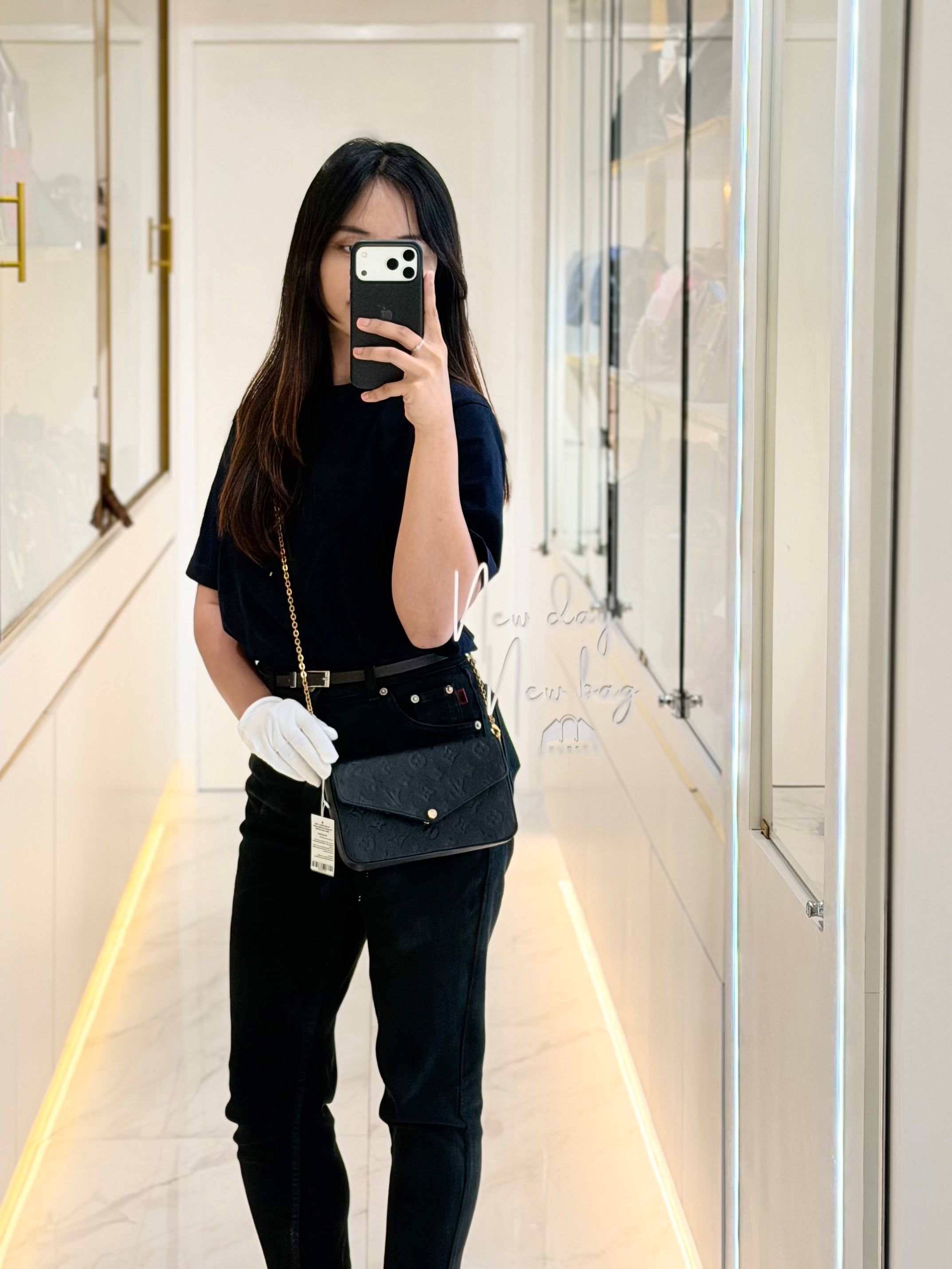 Pochette Felicie in Black Monogram Empreinte Leather (Date Code: SD2168) | Purse Maison Luxury Bags Shop