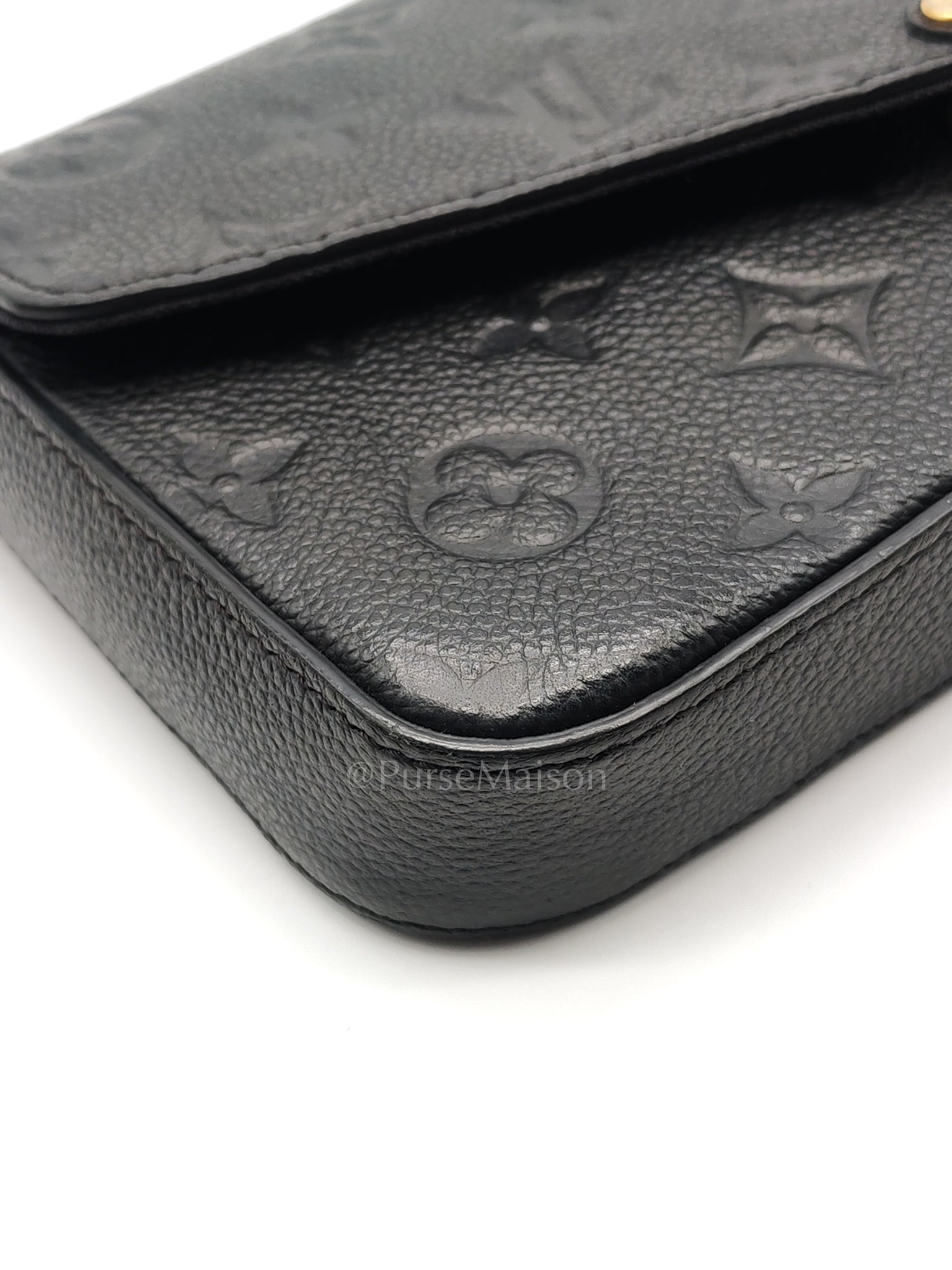 Pochette Felicie in Black Monogram Empreinte Leather (Date Code: SD2168) | Purse Maison Luxury Bags Shop