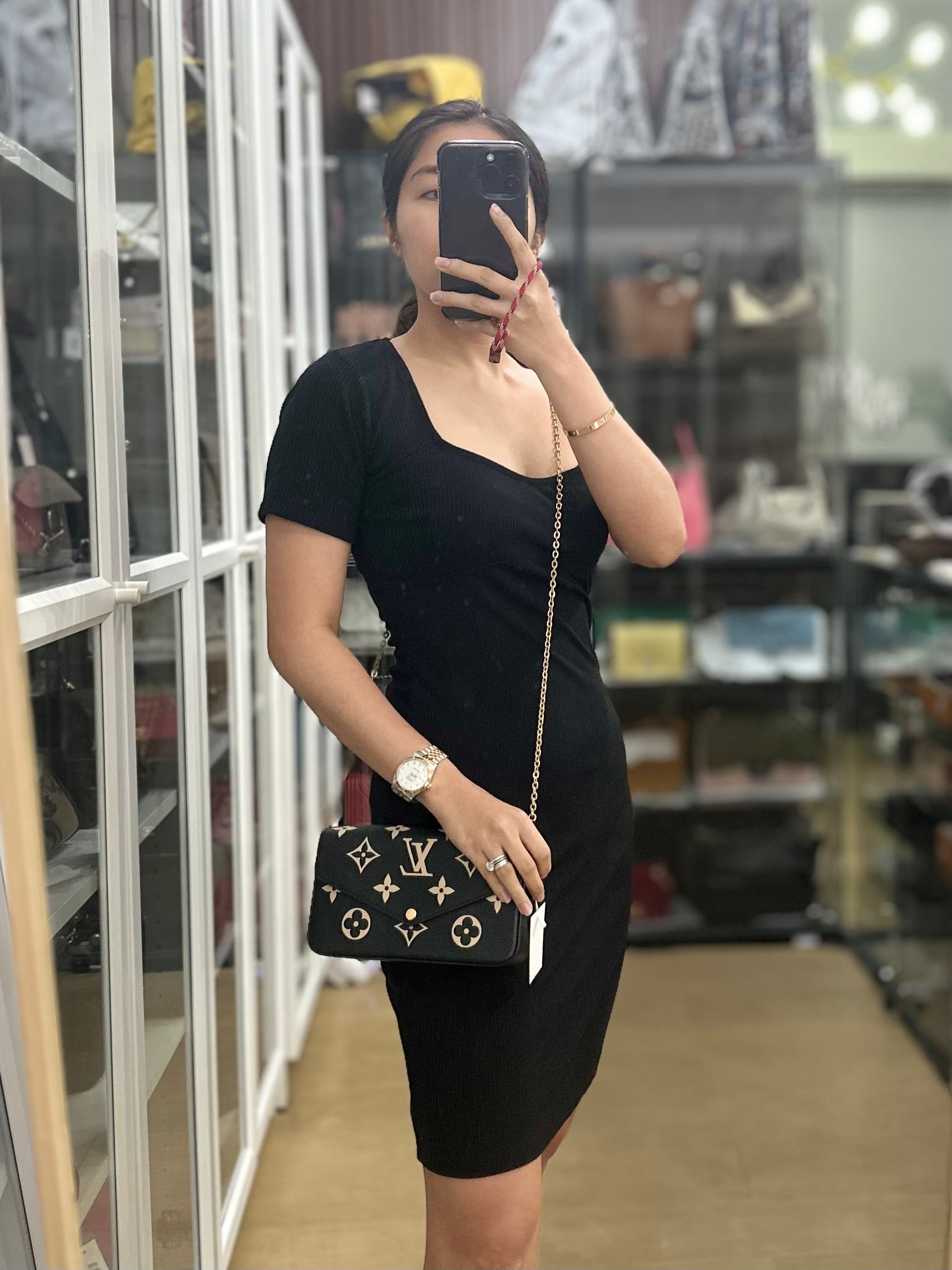 Pochette Félicie Monogram Empreinte Bicolor (Microchip) | Purse Maison Luxury Bags Shop