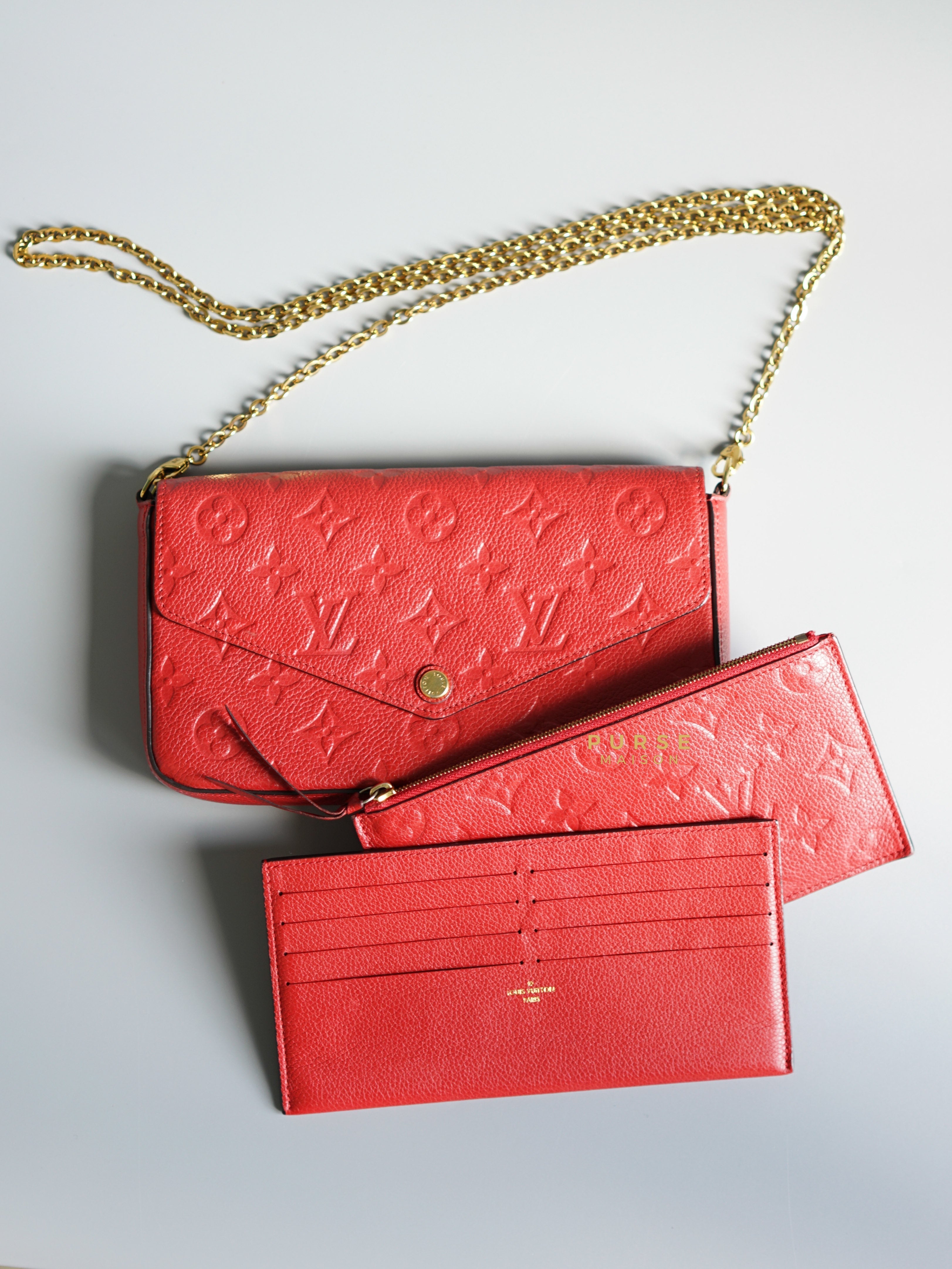 Louis Vuitton Pochette Felicie Rouge Monogram Empreinte (Date Code: SP3157) | Purse Maison Luxury Bags Shop