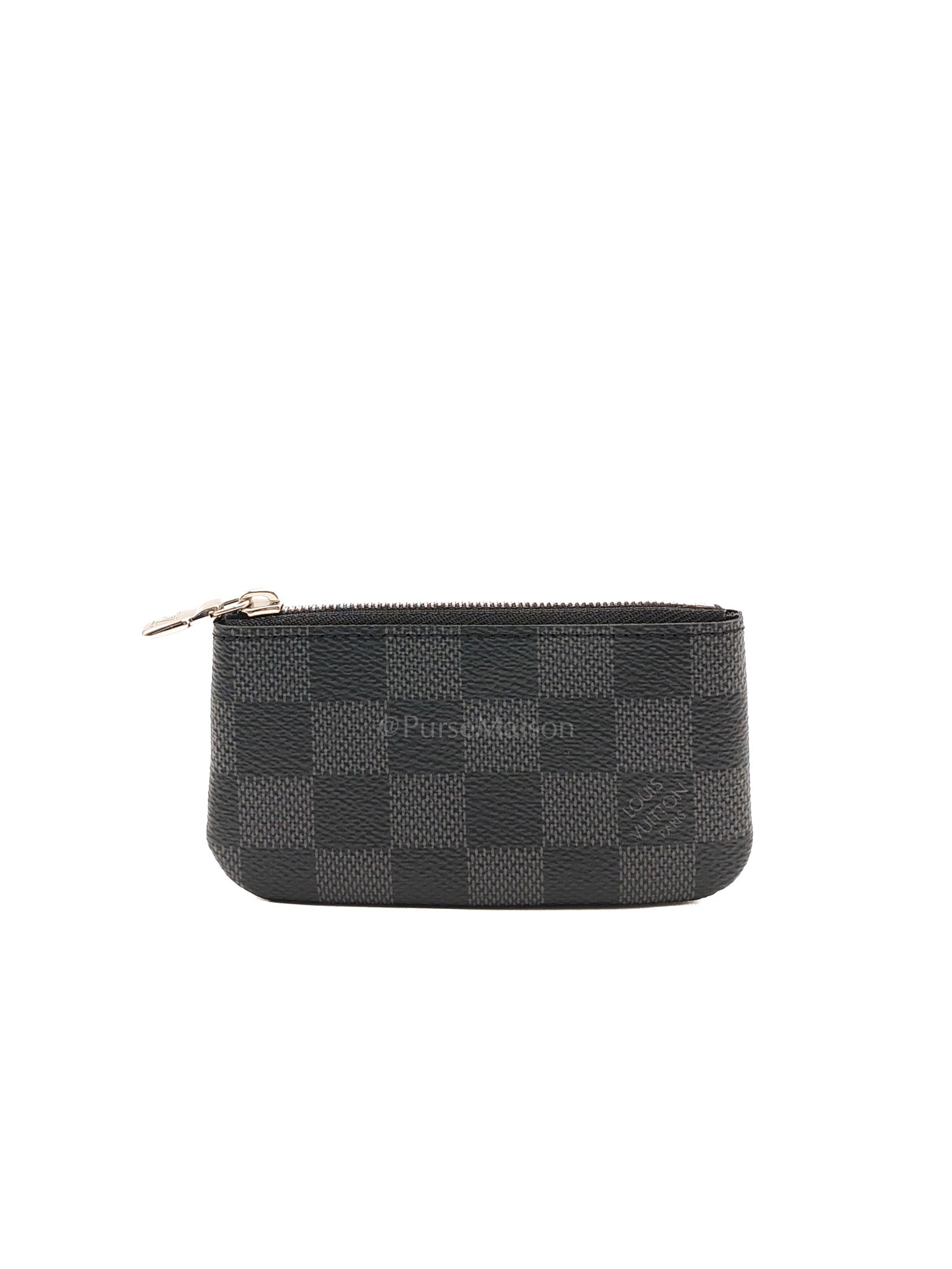 Pochette Cles Key Pouch in Damier Graphite Canvas & Silver Hardware (Datecode: CT4205) | Purse Maison Luxury Bags Shop