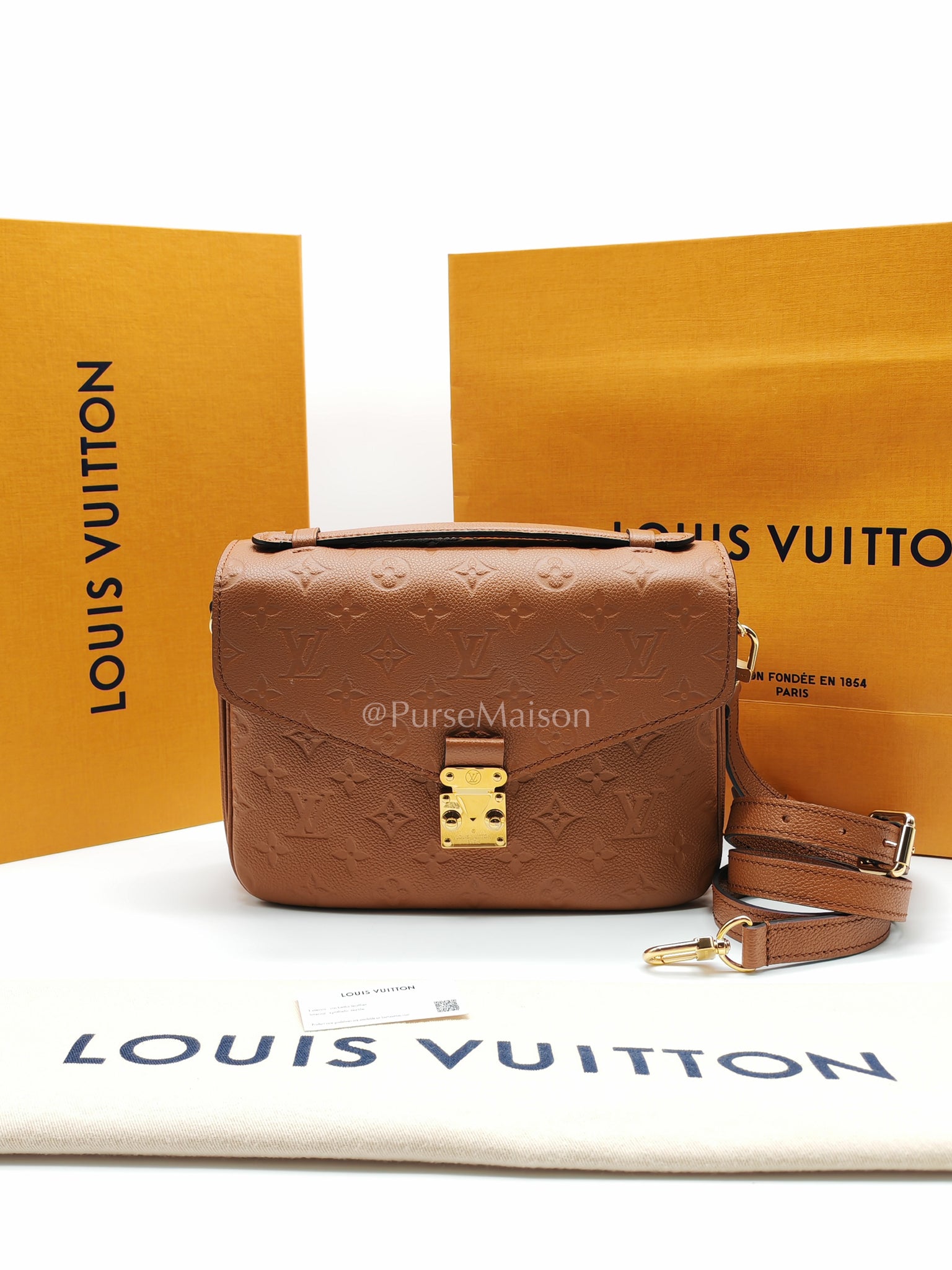 Pochette Metis in Cognac Monogram Empriente Leather (Microchip) | Purse Maison Luxury Bags Shop