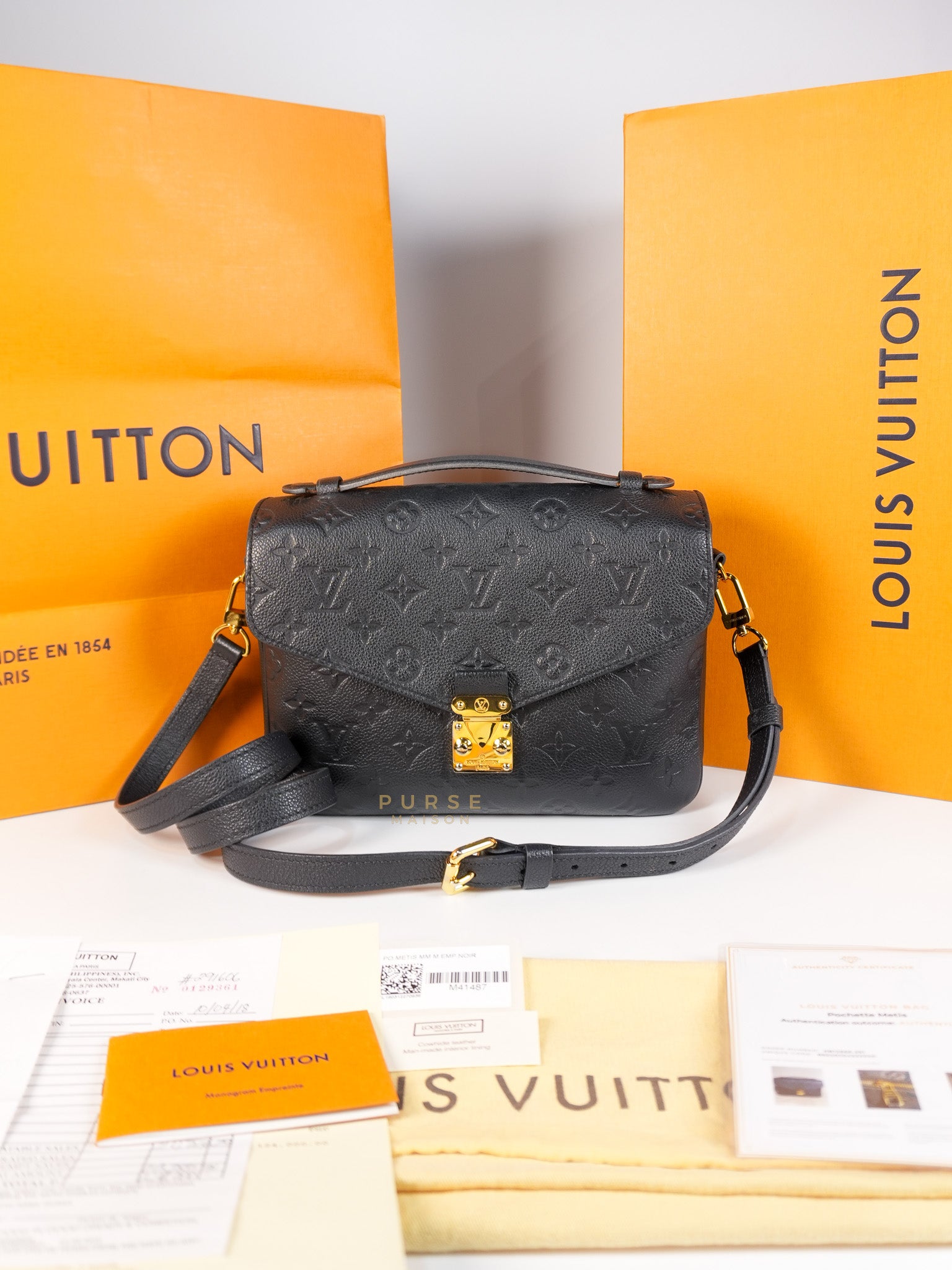 Pochette Metis in Navy Blue Empreinte Monogram Canvas (Date Code: AR1128) | Purse Maison Luxury Bags Shop