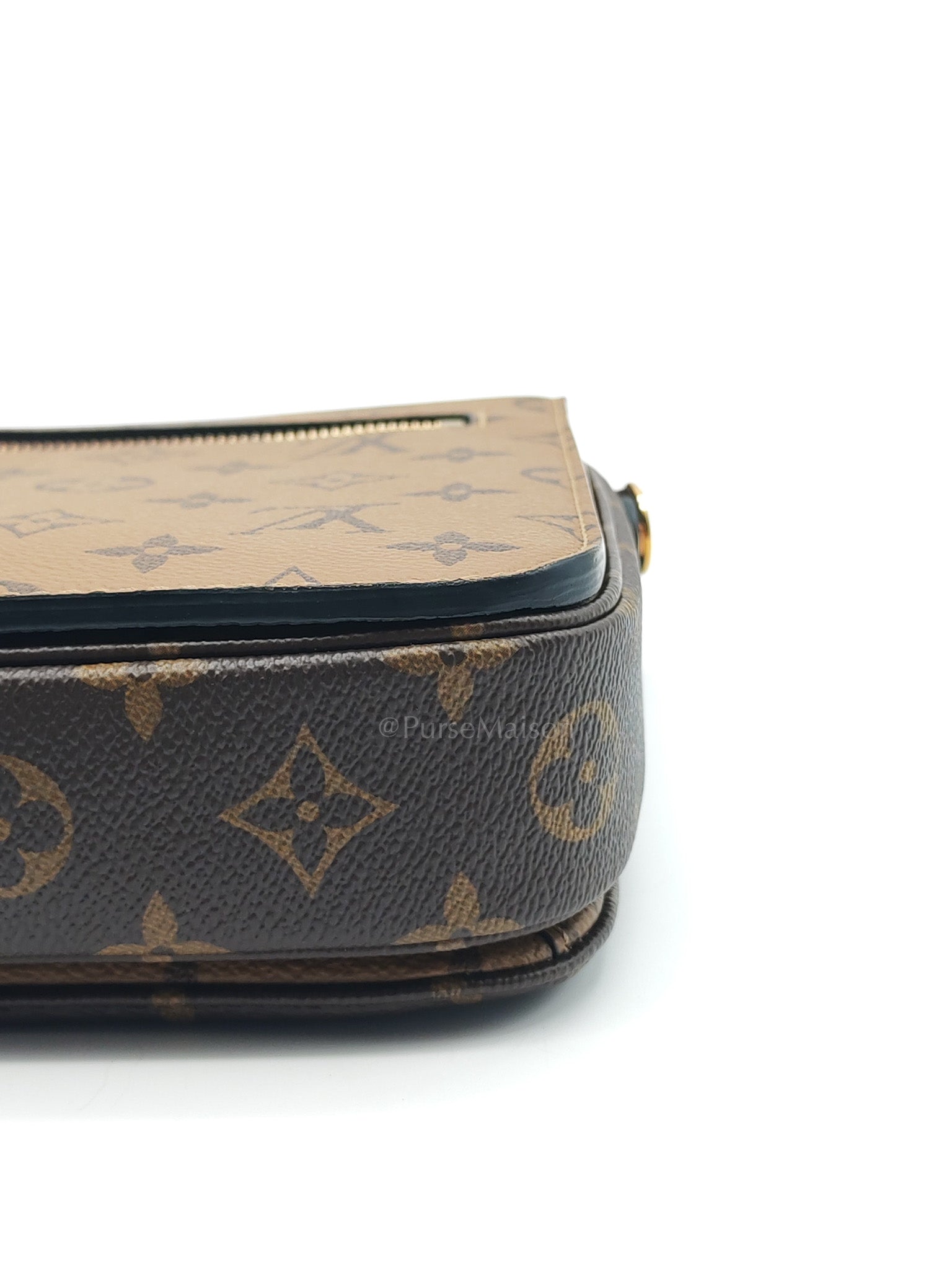 Pochette Metis in Reverse Monogram Canvas & Gold Hardware Microchip | Purse Maison Luxury Bags Shop