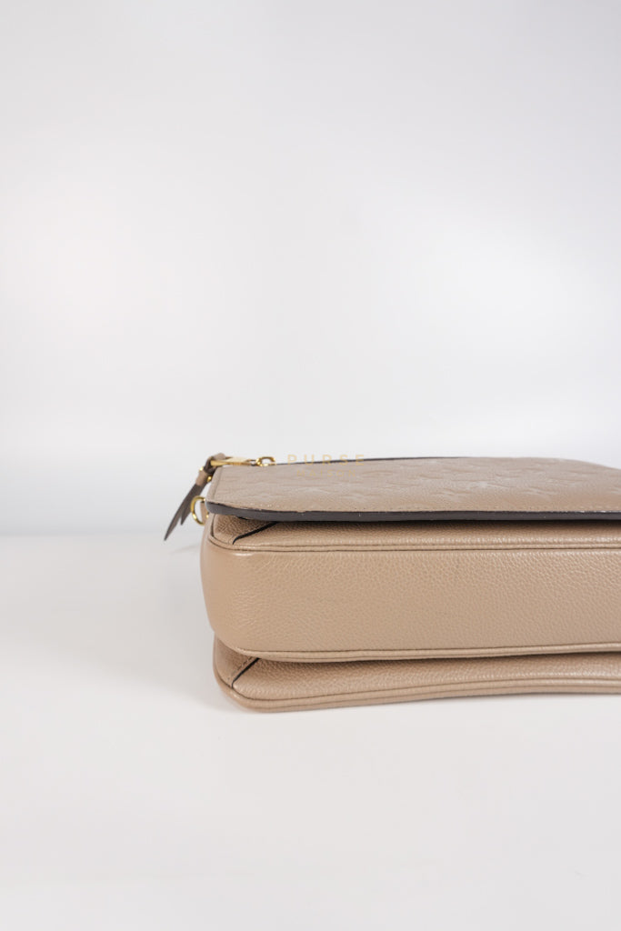 Pochette Metis Tourterelle Empreinte Leather (Date code: AR5200) | Purse Maison Luxury Bags Shop