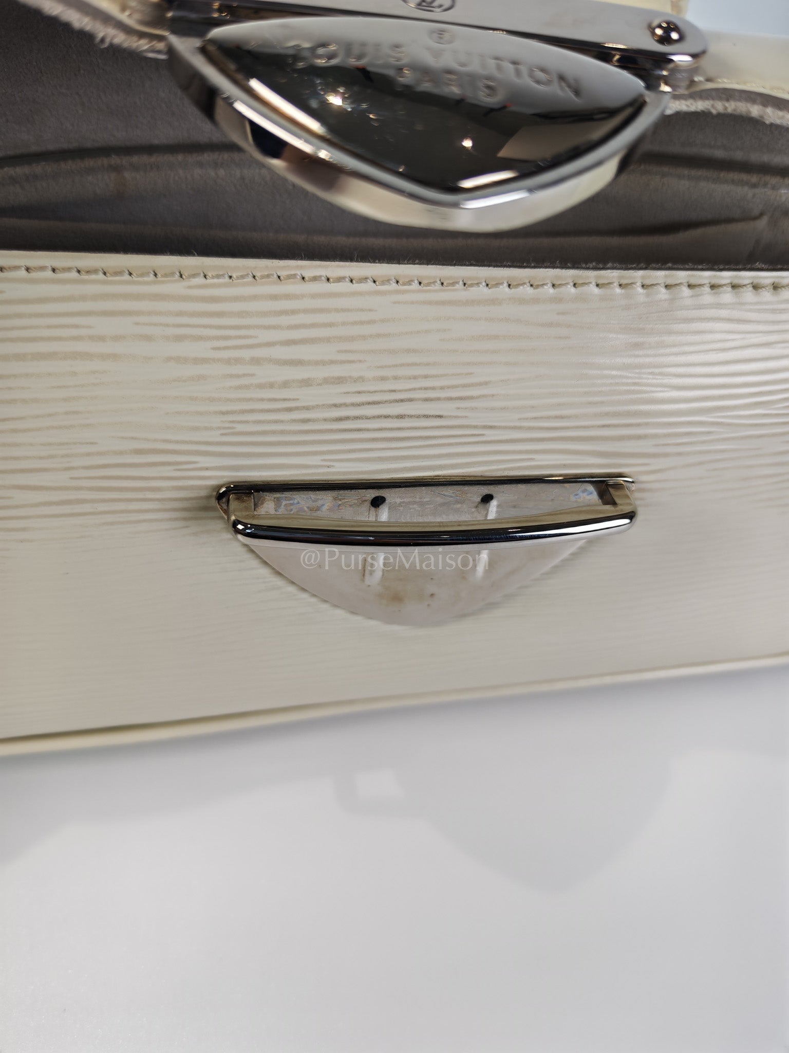 Pochette Montaigne In Cream Epi Leather Clutch Shoulder Bag (Date Code: TJ1170) | Purse Maison Luxury Bags Shop