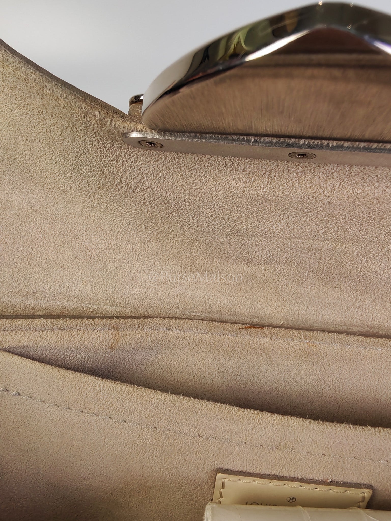 Pochette Montaigne In Cream Epi Leather Clutch Shoulder Bag (Date Code: TJ1170) | Purse Maison Luxury Bags Shop