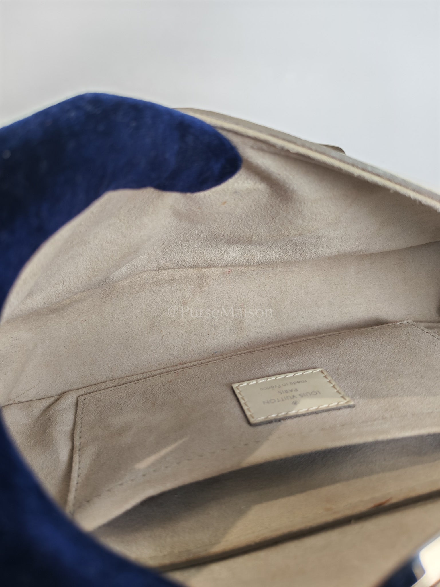 Pochette Montaigne In Cream Epi Leather Clutch Shoulder Bag (Date Code: TJ1170) | Purse Maison Luxury Bags Shop