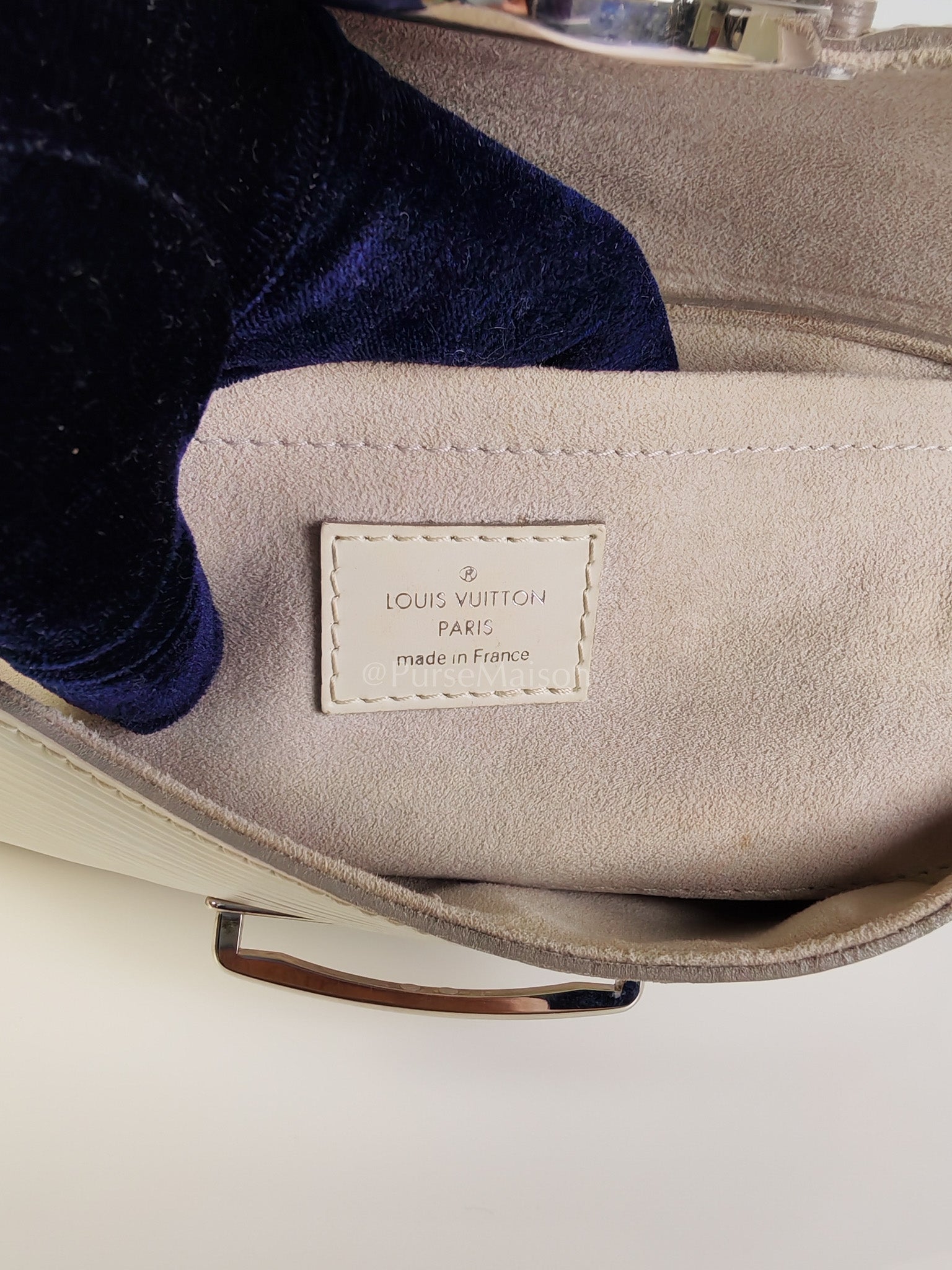 Pochette Montaigne In Cream Epi Leather Clutch Shoulder Bag (Date Code: TJ1170) | Purse Maison Luxury Bags Shop