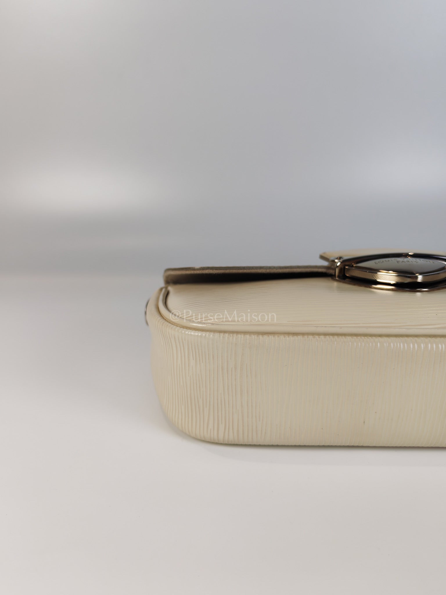 Pochette Montaigne In Cream Epi Leather Clutch Shoulder Bag (Date Code: TJ1170) | Purse Maison Luxury Bags Shop