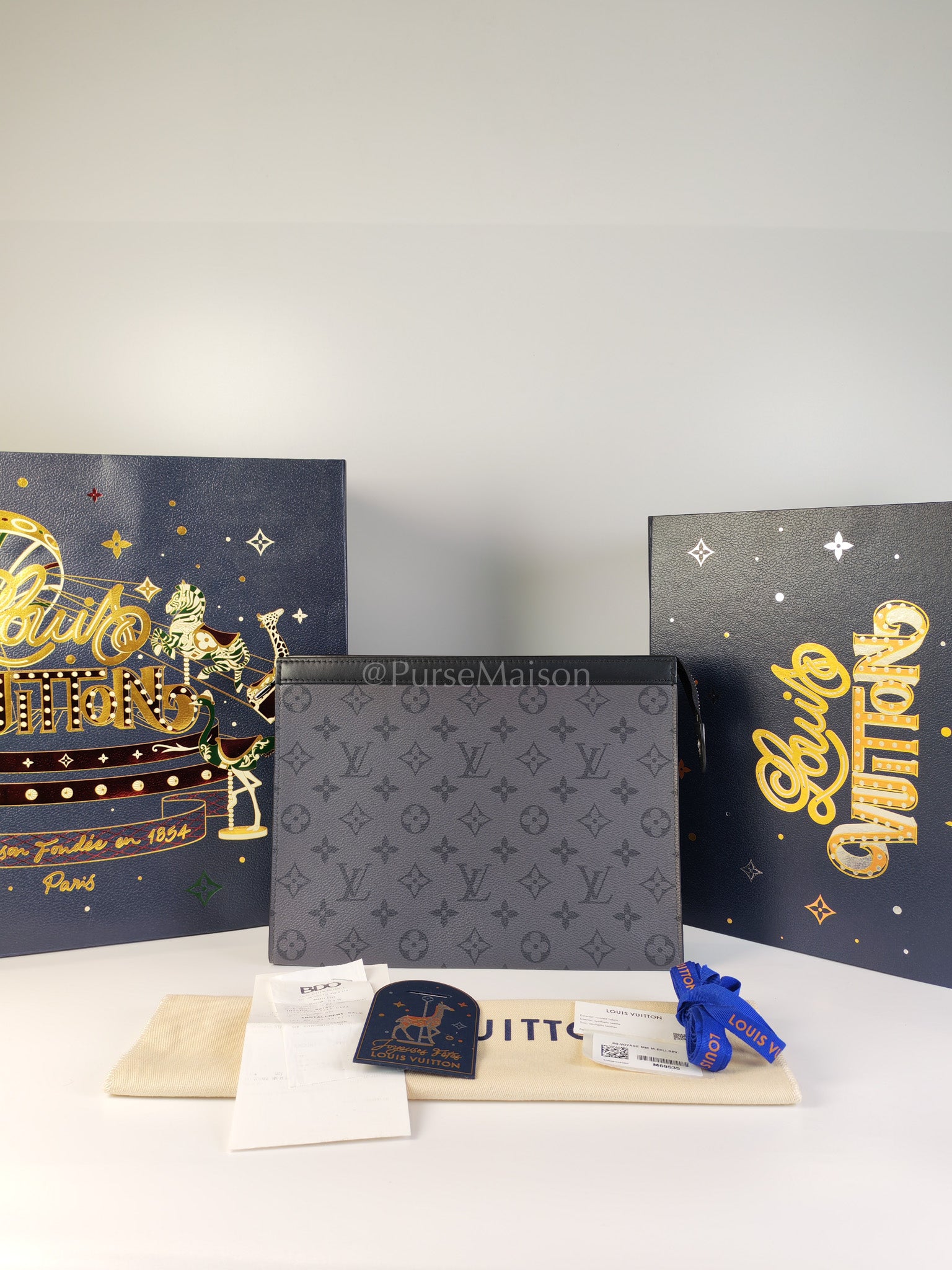 Pochette Voyage Monogram Eclipse Canvas Clutch Bag (Microchip) | Purse Maison Luxury Bags Shop