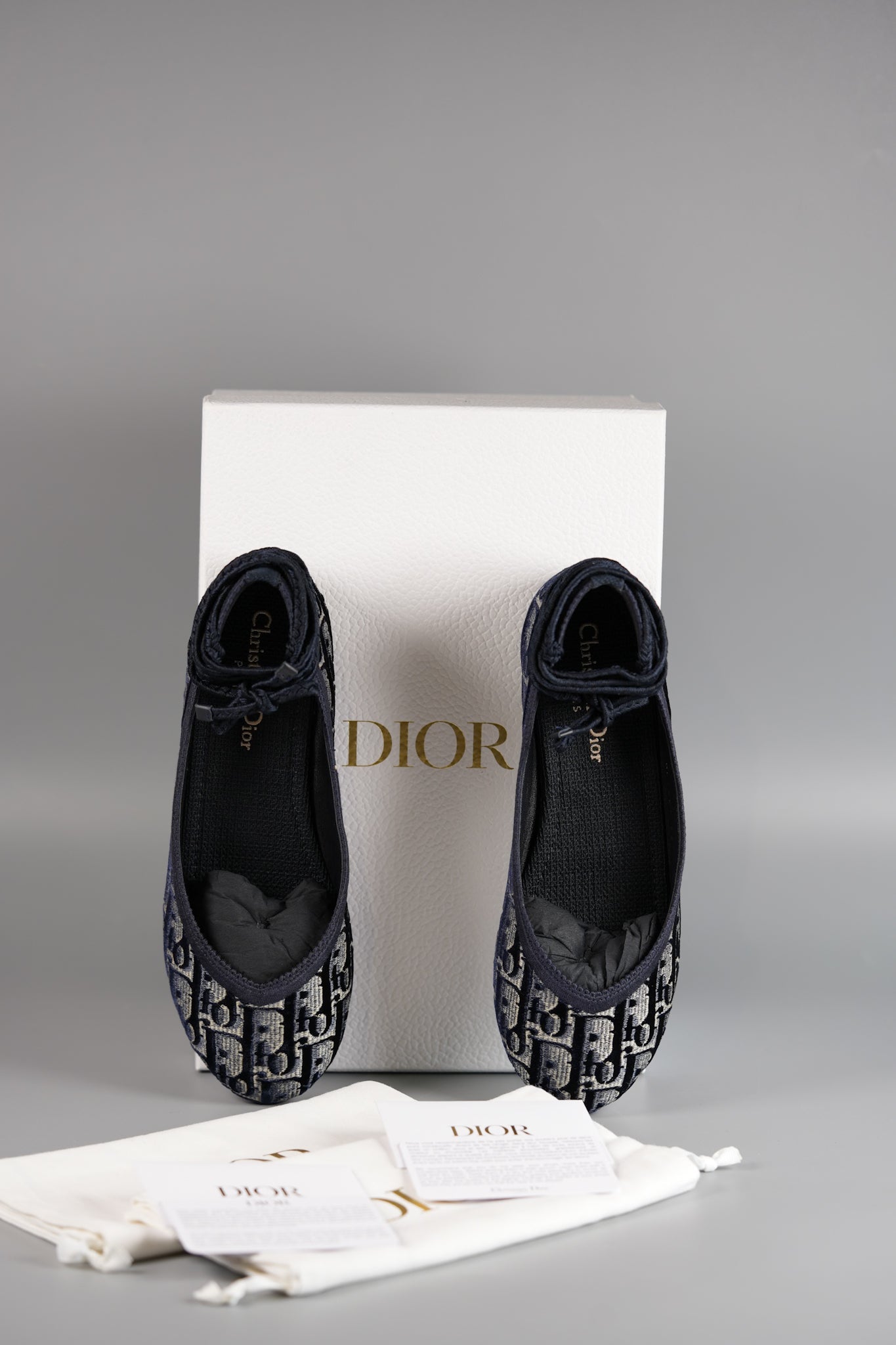 Poeme Laced Ballerina Flats in Deep Blue Size 36 (24 cm) | Purse Maison Luxury Bags Shop