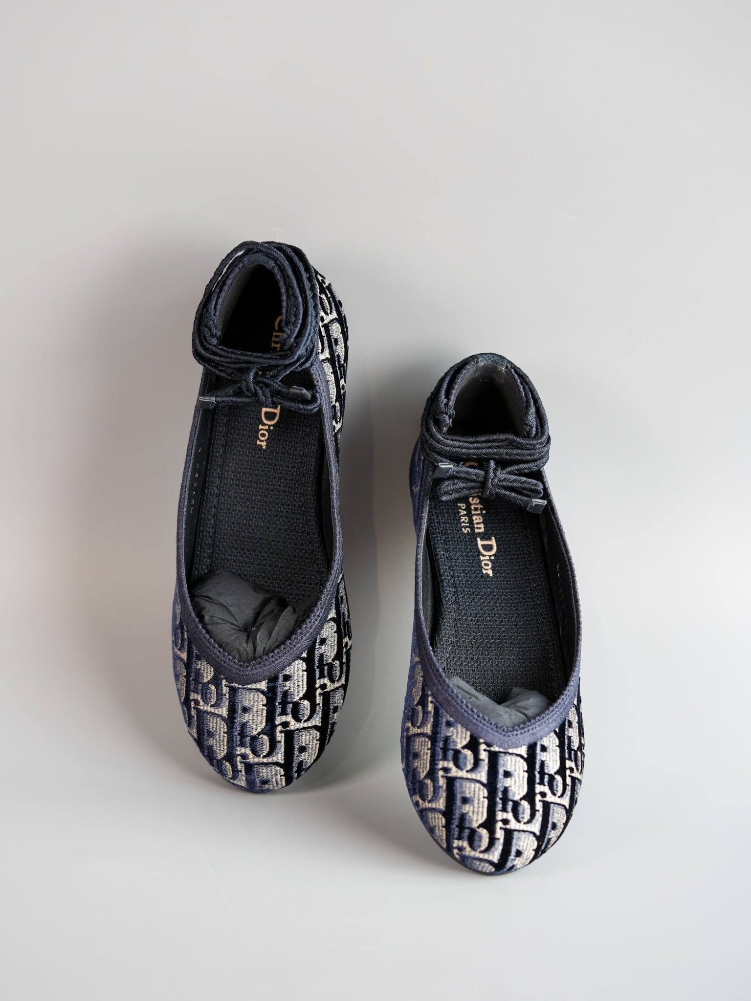 Poeme Laced Ballerina Flats in Deep Blue Size 36 (24 cm) | Purse Maison Luxury Bags Shop