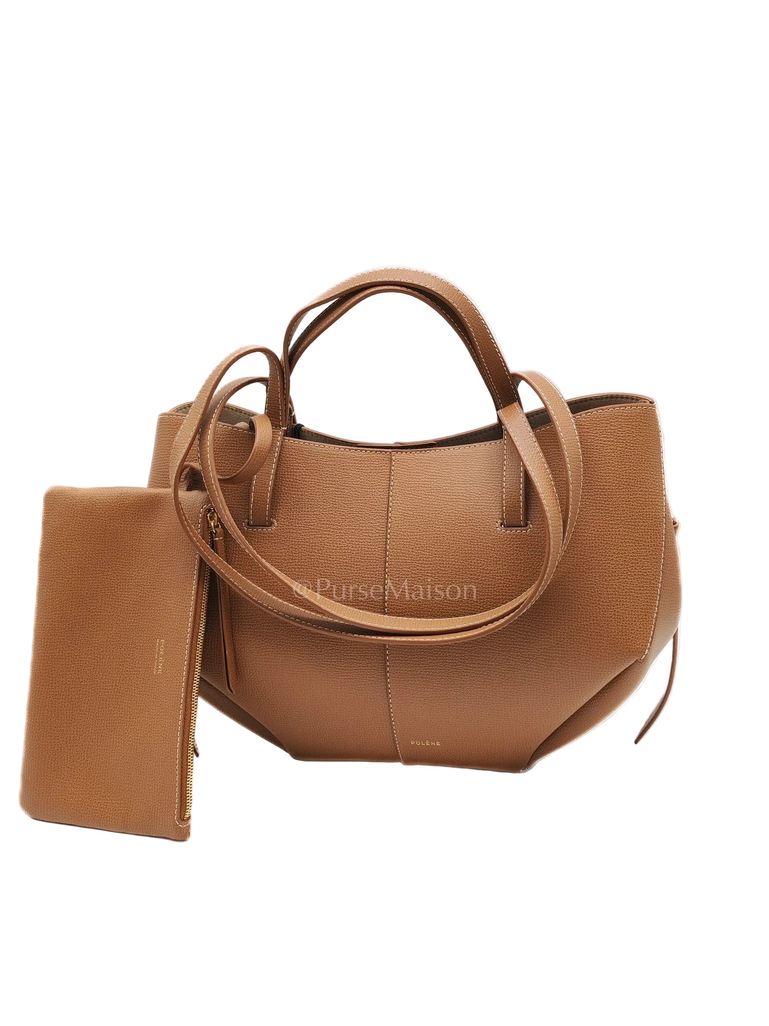Cyme Mini in Camel Graine Leather Tote Bag | Purse Maison Luxury Bags Shop