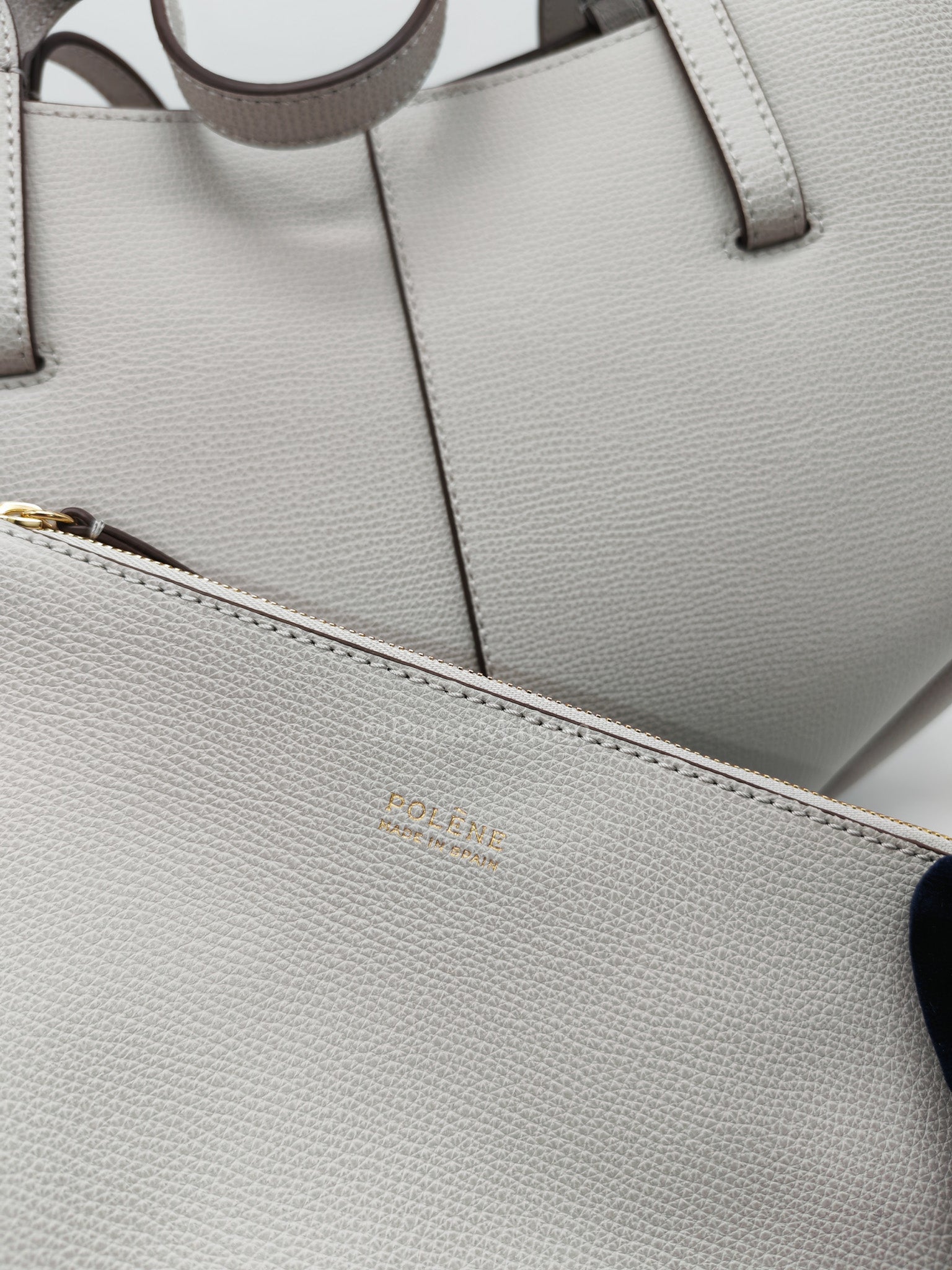 Cyme Mini in Mist Graine Leather Tote Bag | Purse Maison Luxury Bags Shop