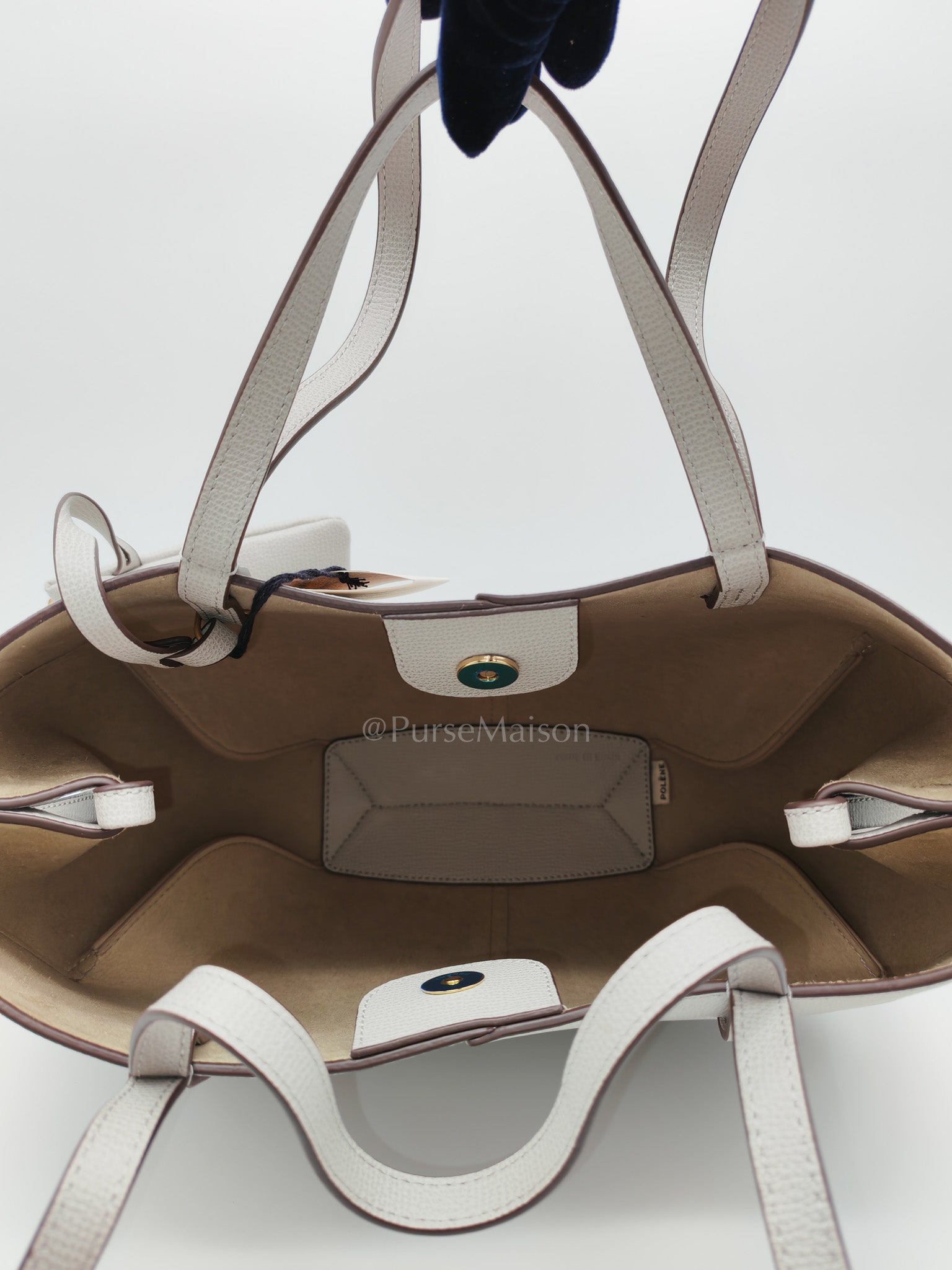 Cyme Mini in Mist Graine Leather Tote Bag | Purse Maison Luxury Bags Shop