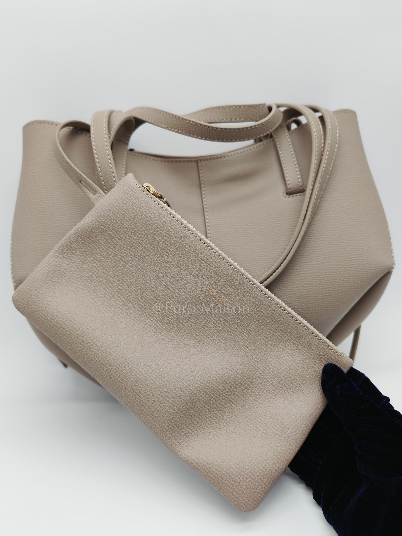 Cyme Mini in Taupe Graine Leather Tote Bag | Purse Maison Luxury Bags Shop