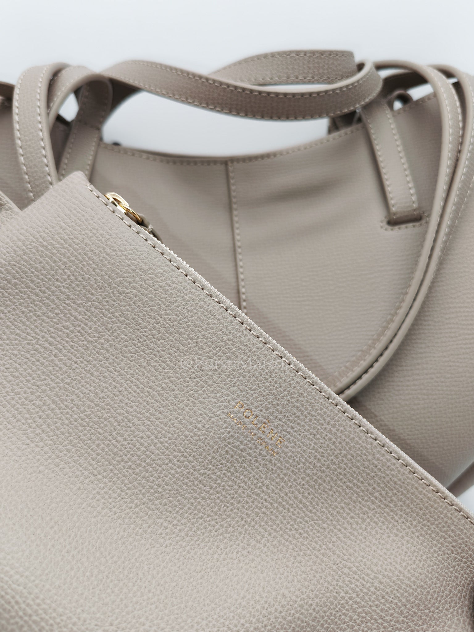 Cyme Mini in Taupe Graine Leather Tote Bag | Purse Maison Luxury Bags Shop