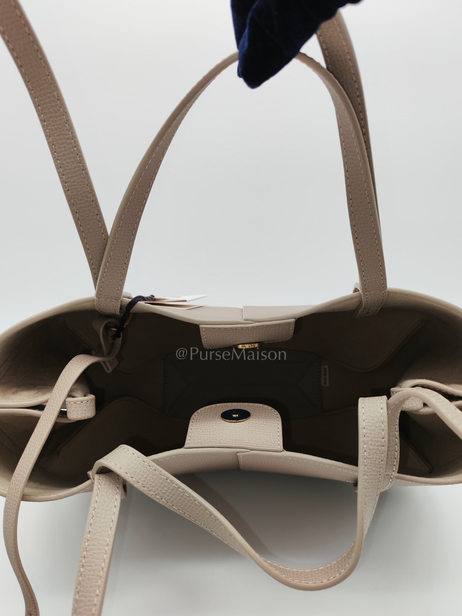 Cyme Mini in Taupe Graine Leather Tote Bag | Purse Maison Luxury Bags Shop