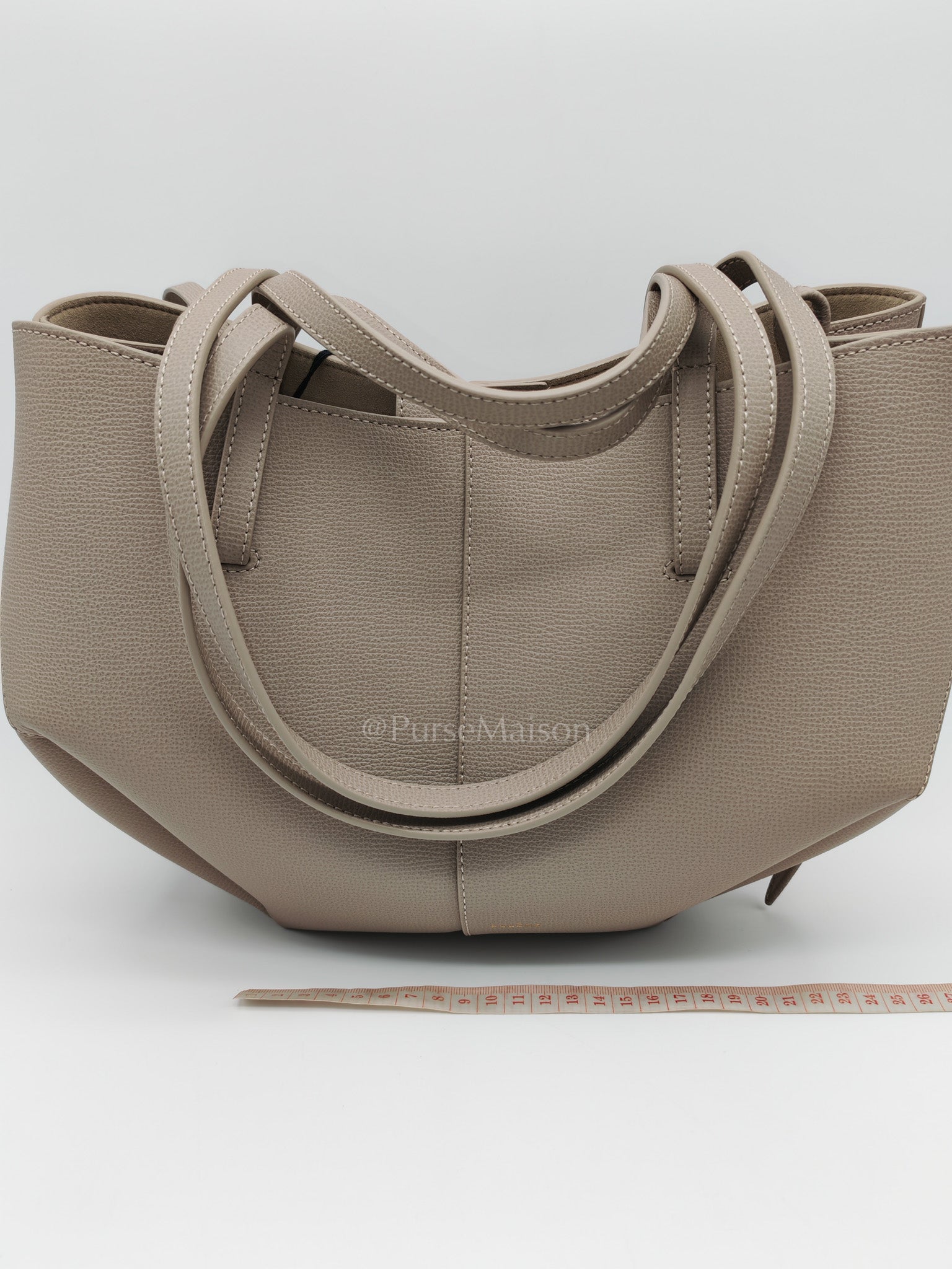 Cyme Mini in Taupe Graine Leather Tote Bag | Purse Maison Luxury Bags Shop