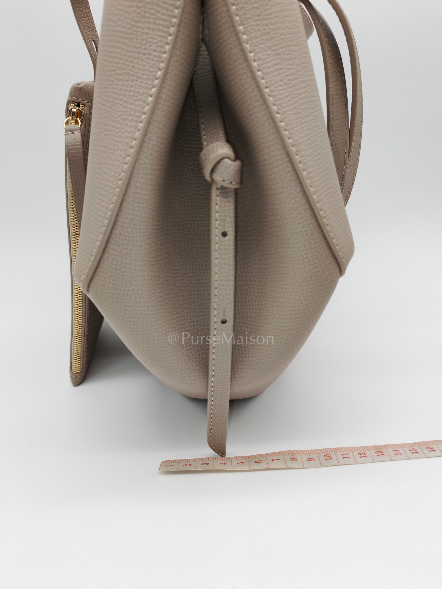 Cyme Mini in Taupe Graine Leather Tote Bag | Purse Maison Luxury Bags Shop