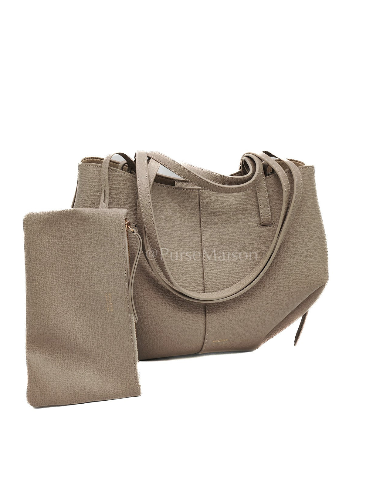 Cyme Mini in Taupe Graine Leather Tote Bag | Purse Maison Luxury Bags Shop