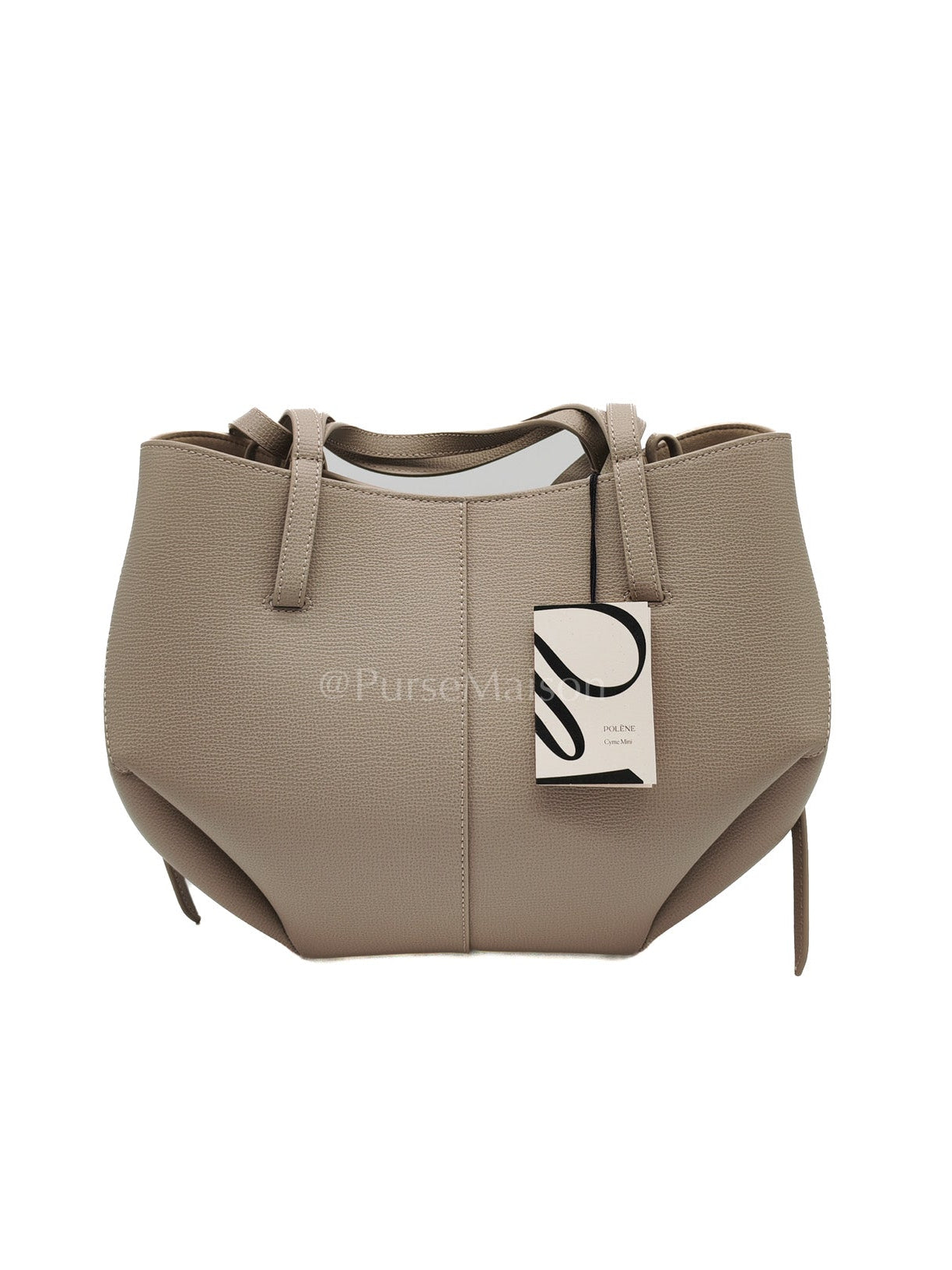 Cyme Mini in Taupe Graine Leather Tote Bag | Purse Maison Luxury Bags Shop