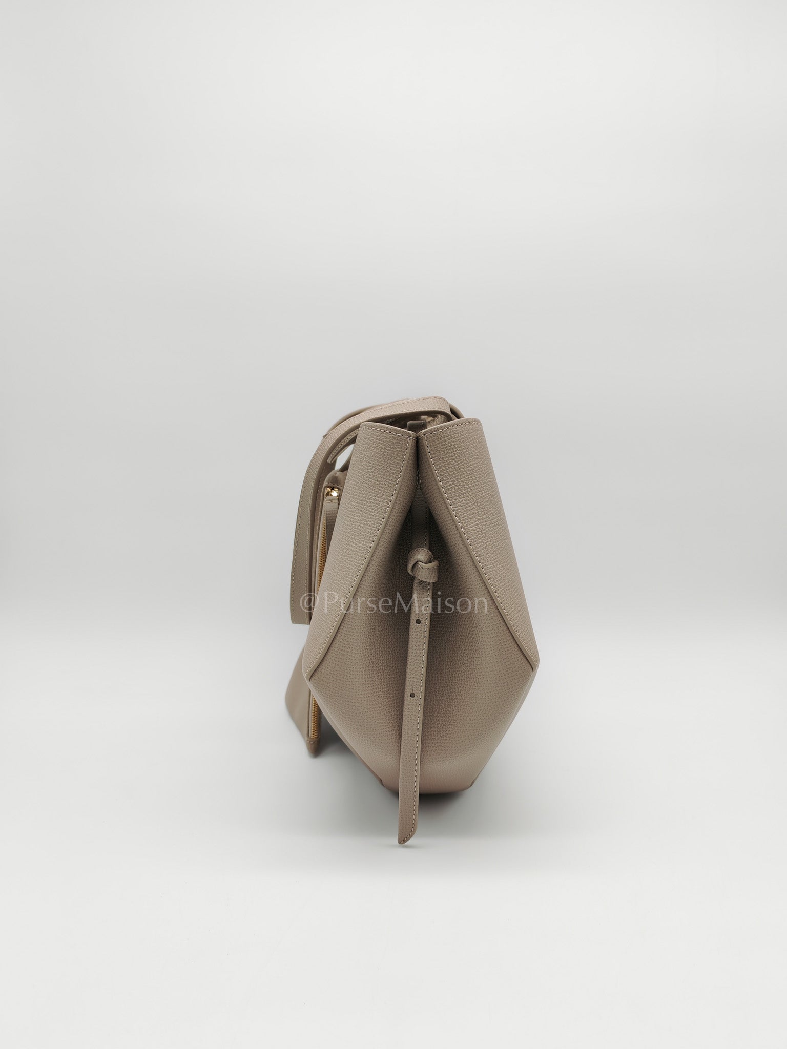 Cyme Mini in Taupe Graine Leather Tote Bag | Purse Maison Luxury Bags Shop