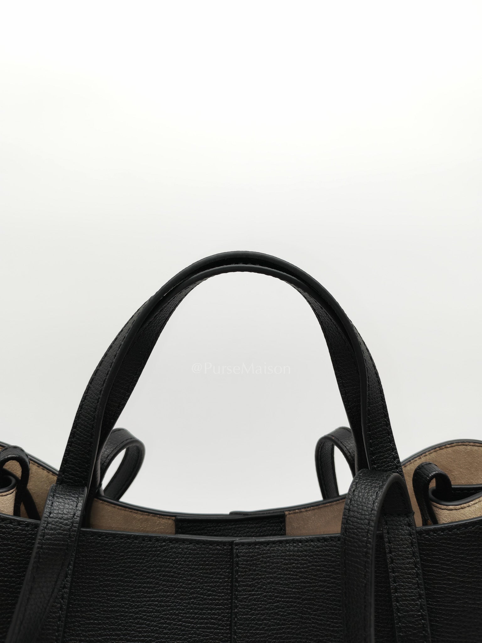 Polene Mini Cyme Black Graine Leather | Purse Maison Luxury Bags Shop