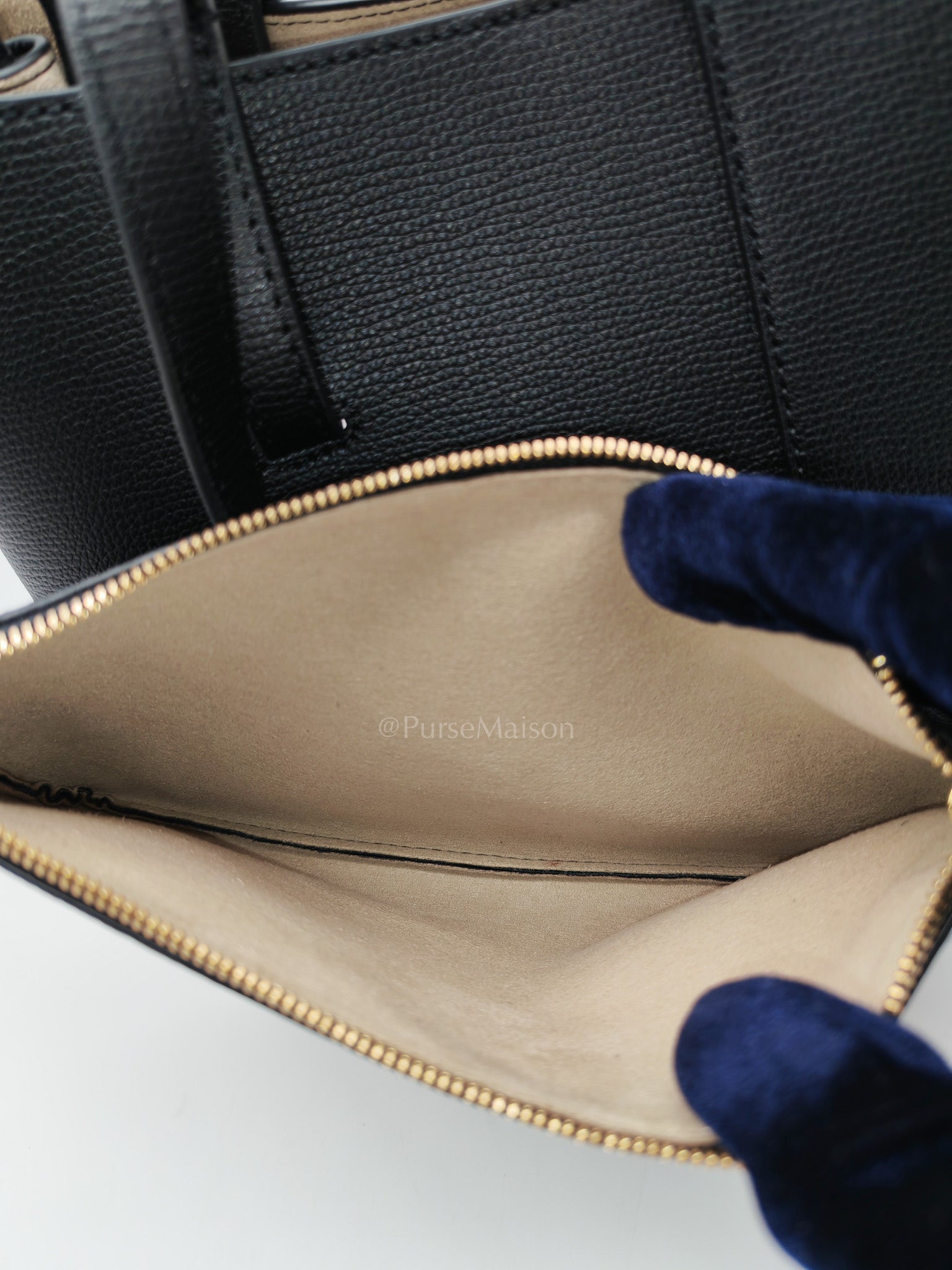 Polene Mini Cyme Black Graine Leather | Purse Maison Luxury Bags Shop