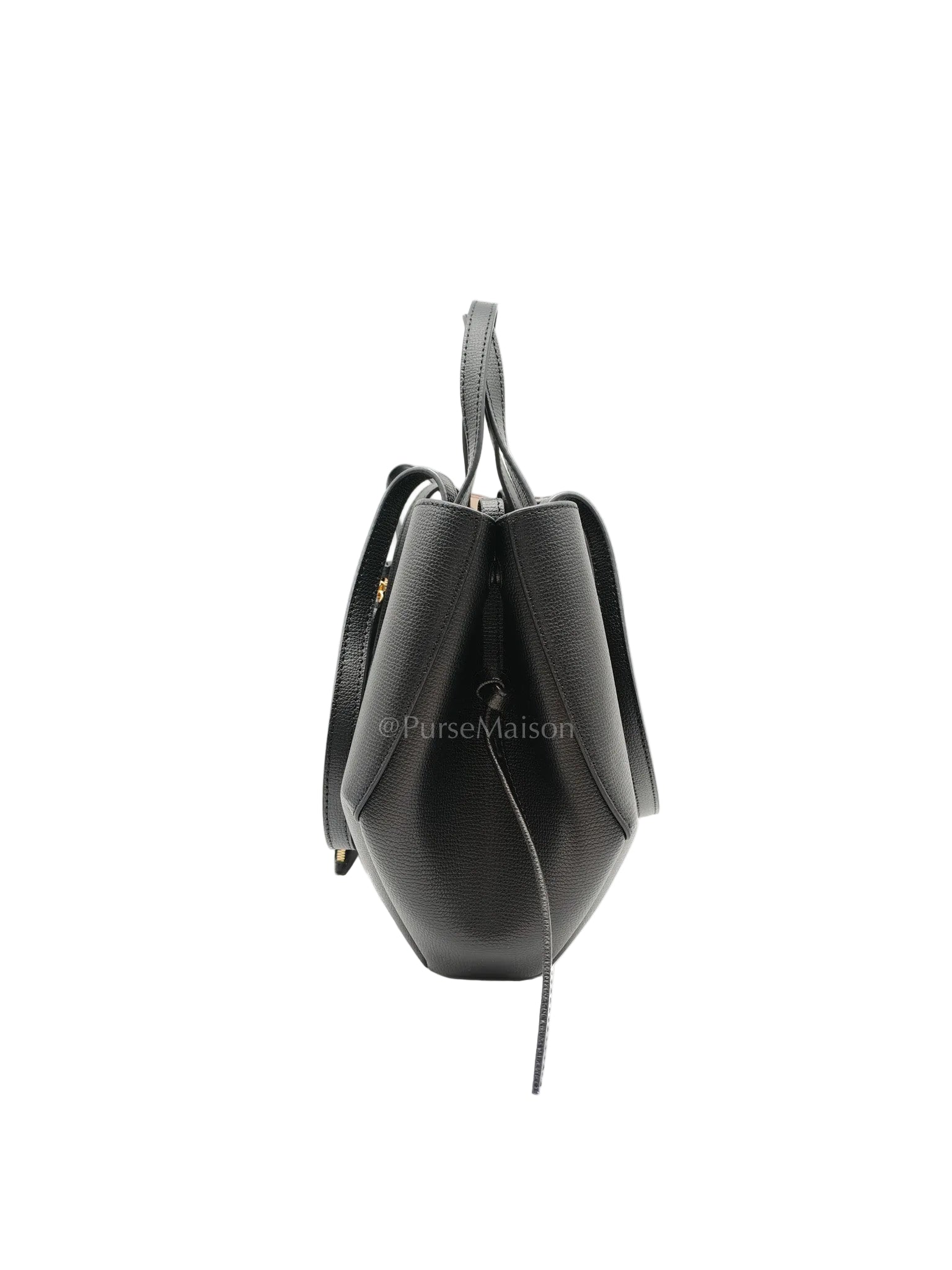 Polene Mini Cyme Black Graine Leather | Purse Maison Luxury Bags Shop