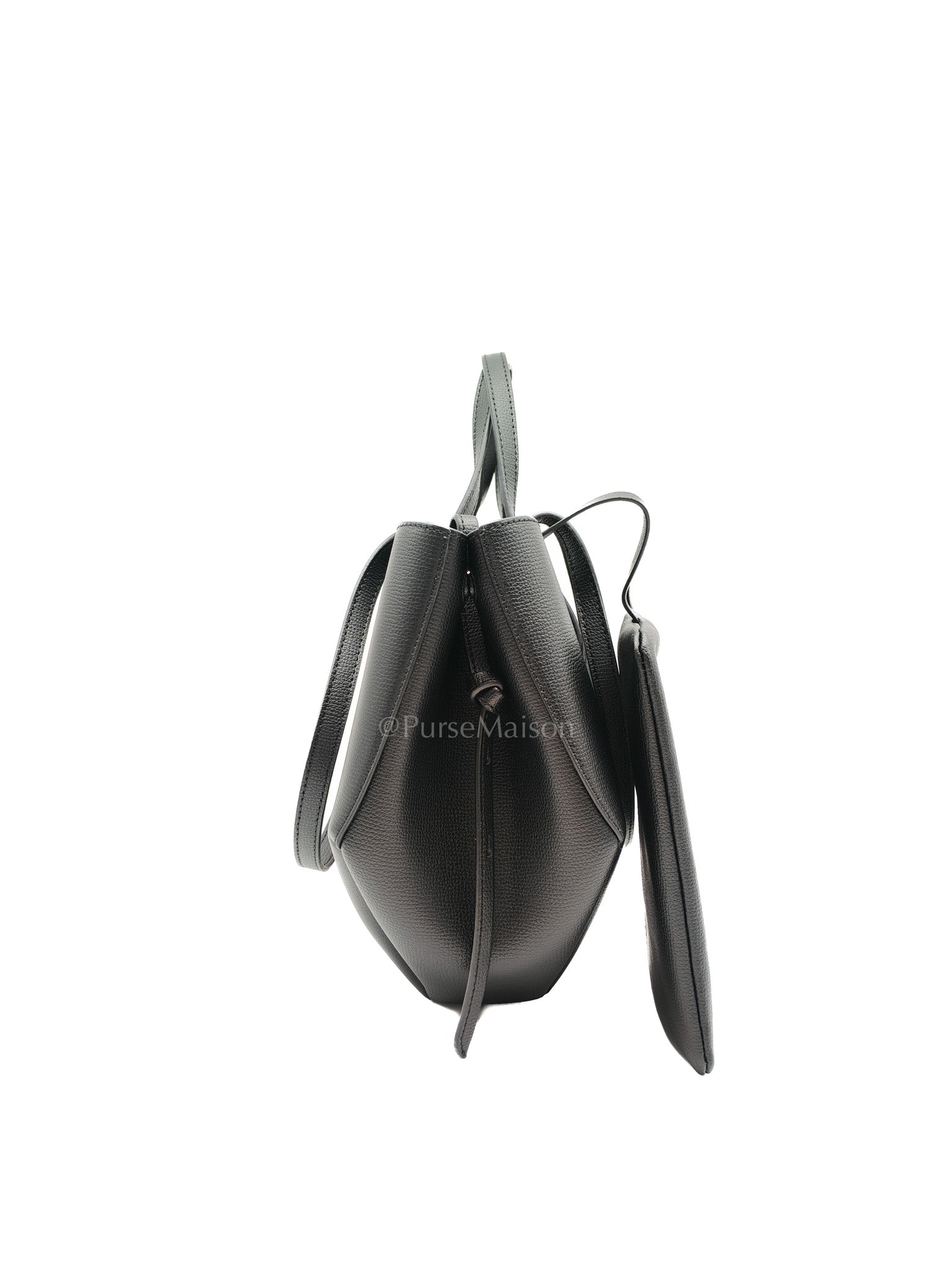 Polene Mini Cyme Black Graine Leather | Purse Maison Luxury Bags Shop