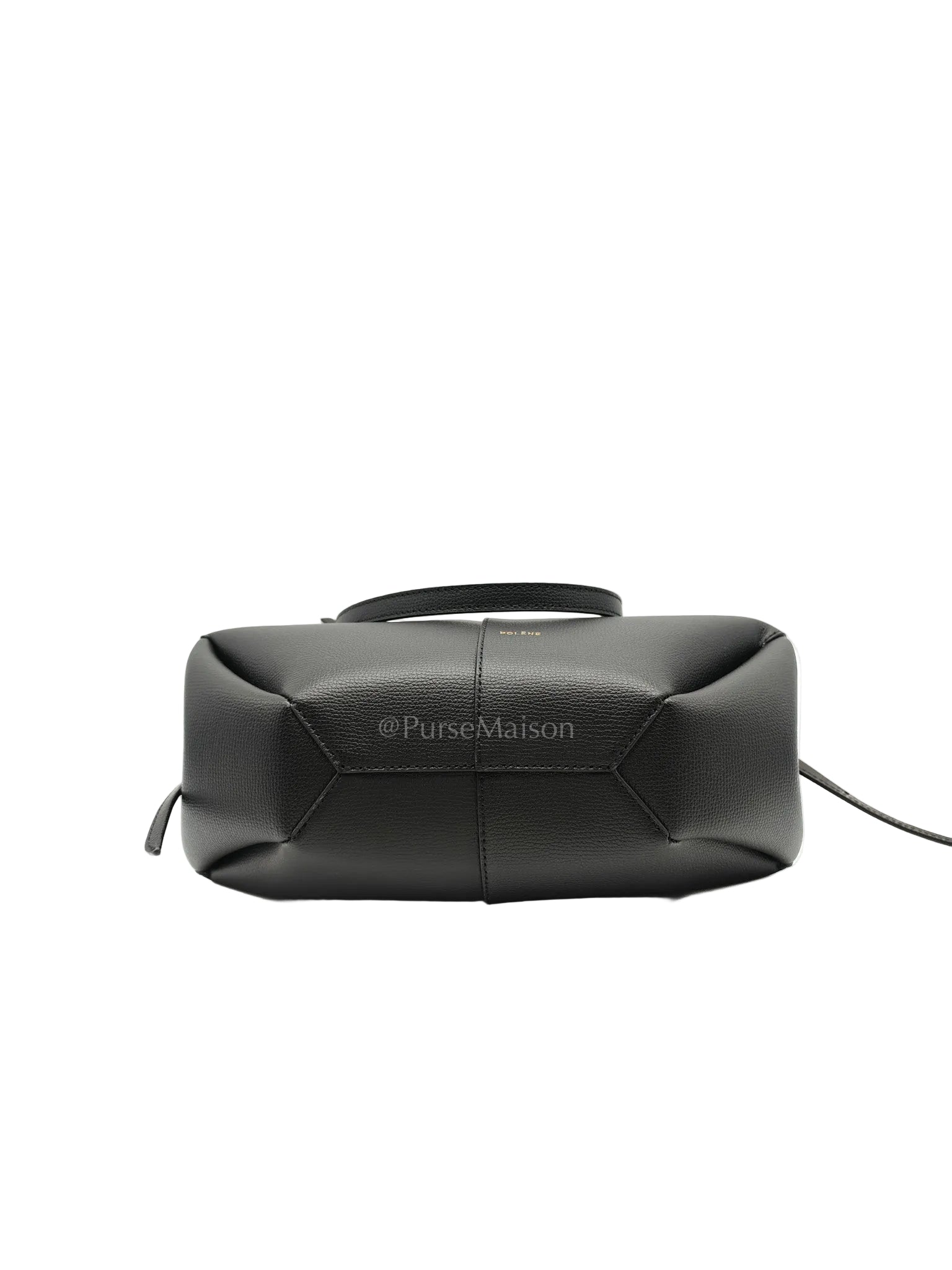 Polene Mini Cyme Black Graine Leather | Purse Maison Luxury Bags Shop
