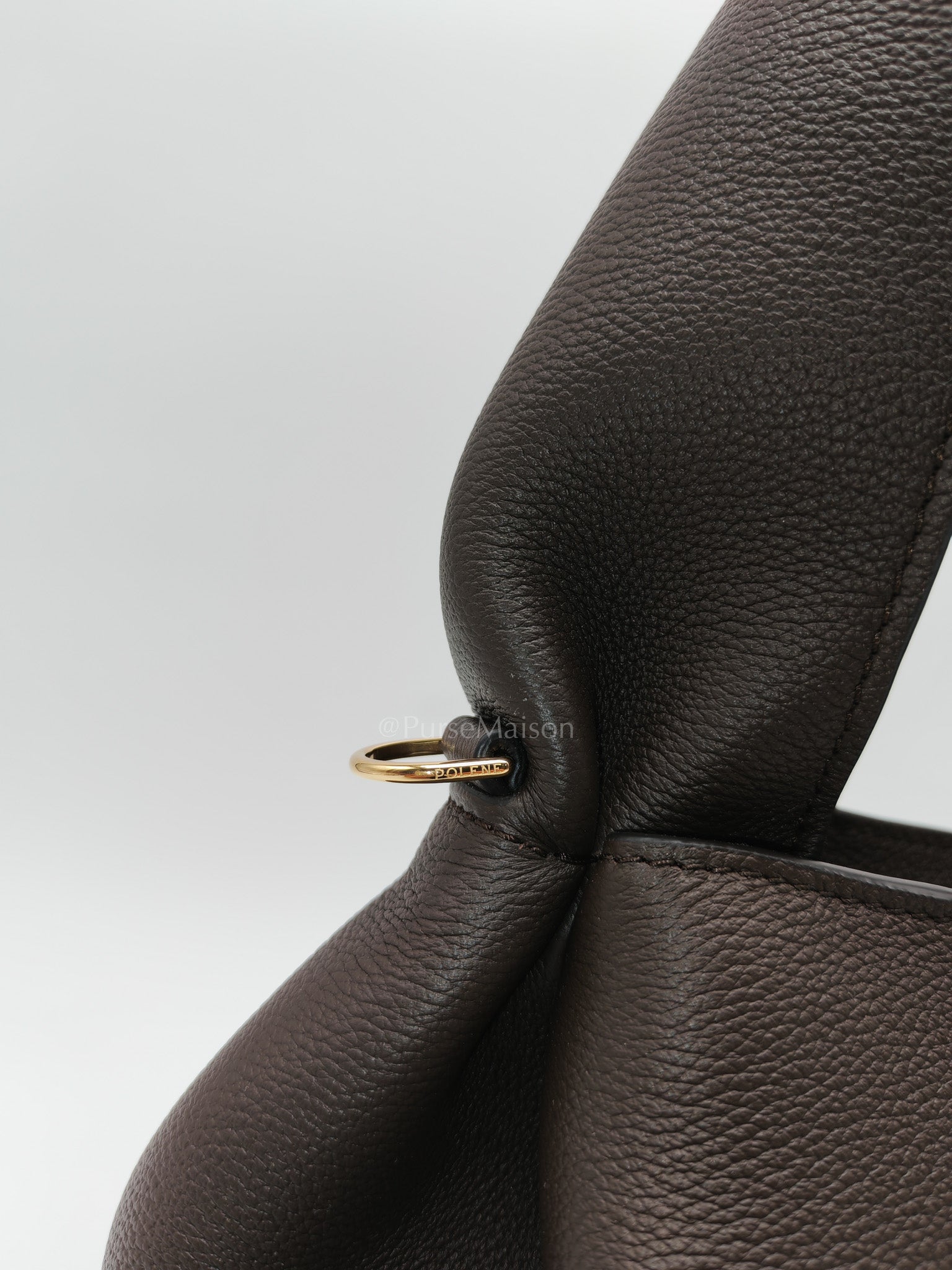 Polene Neuf East West Ebony Graine Leather | Purse Maison Luxury Bags Shop