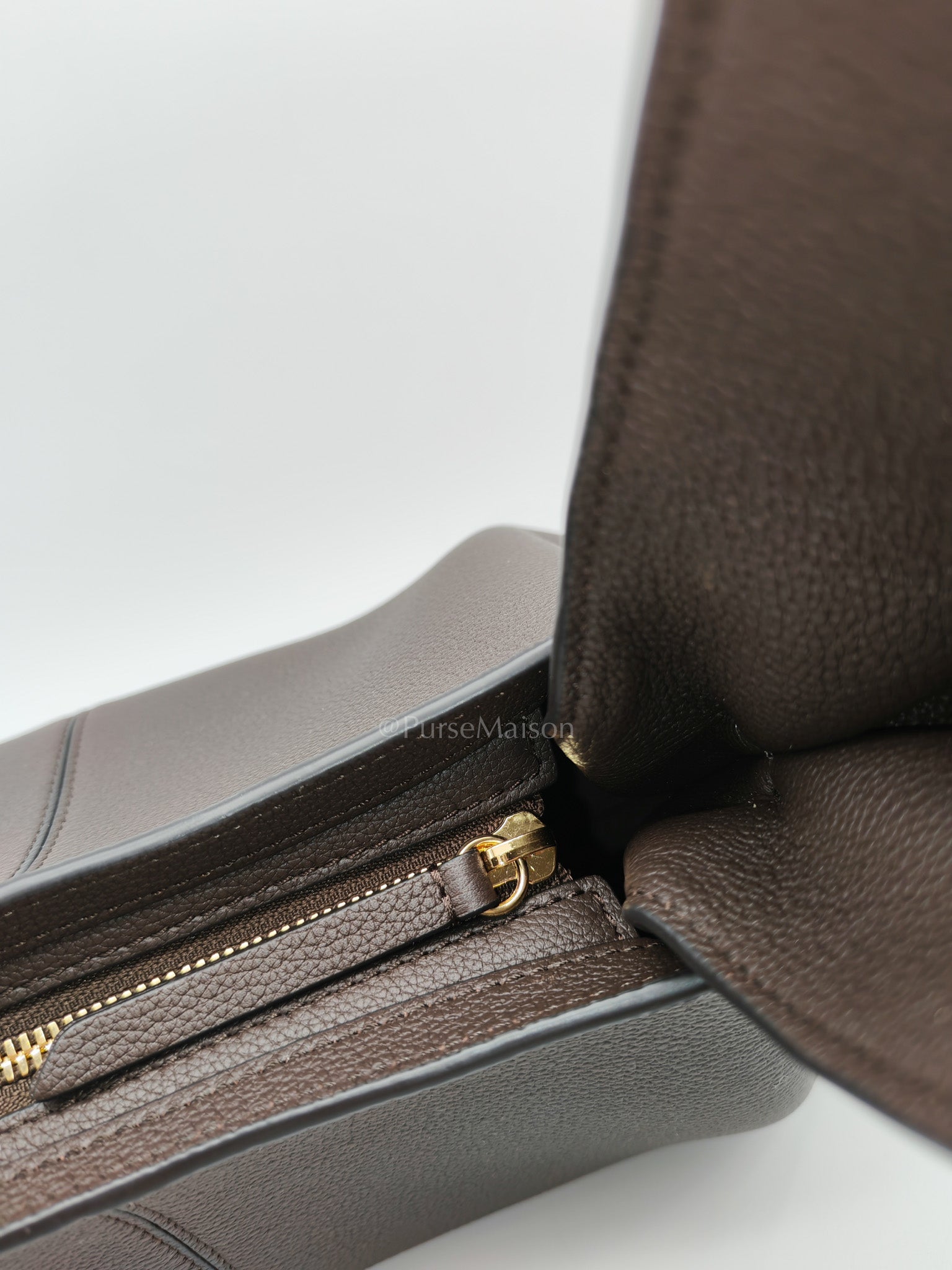 Polene Neuf East West Ebony Graine Leather | Purse Maison Luxury Bags Shop