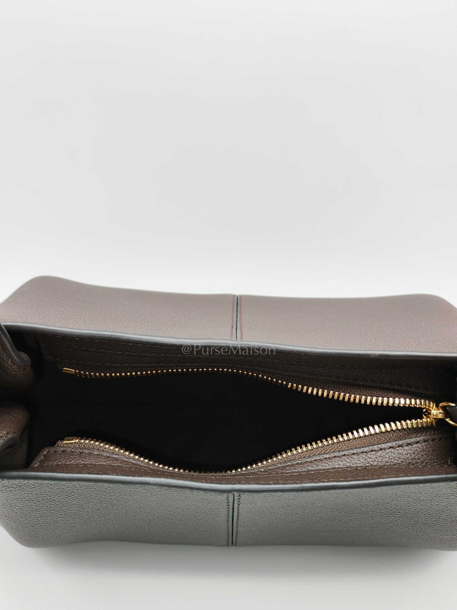 Polene Neuf East West Ebony Graine Leather | Purse Maison Luxury Bags Shop