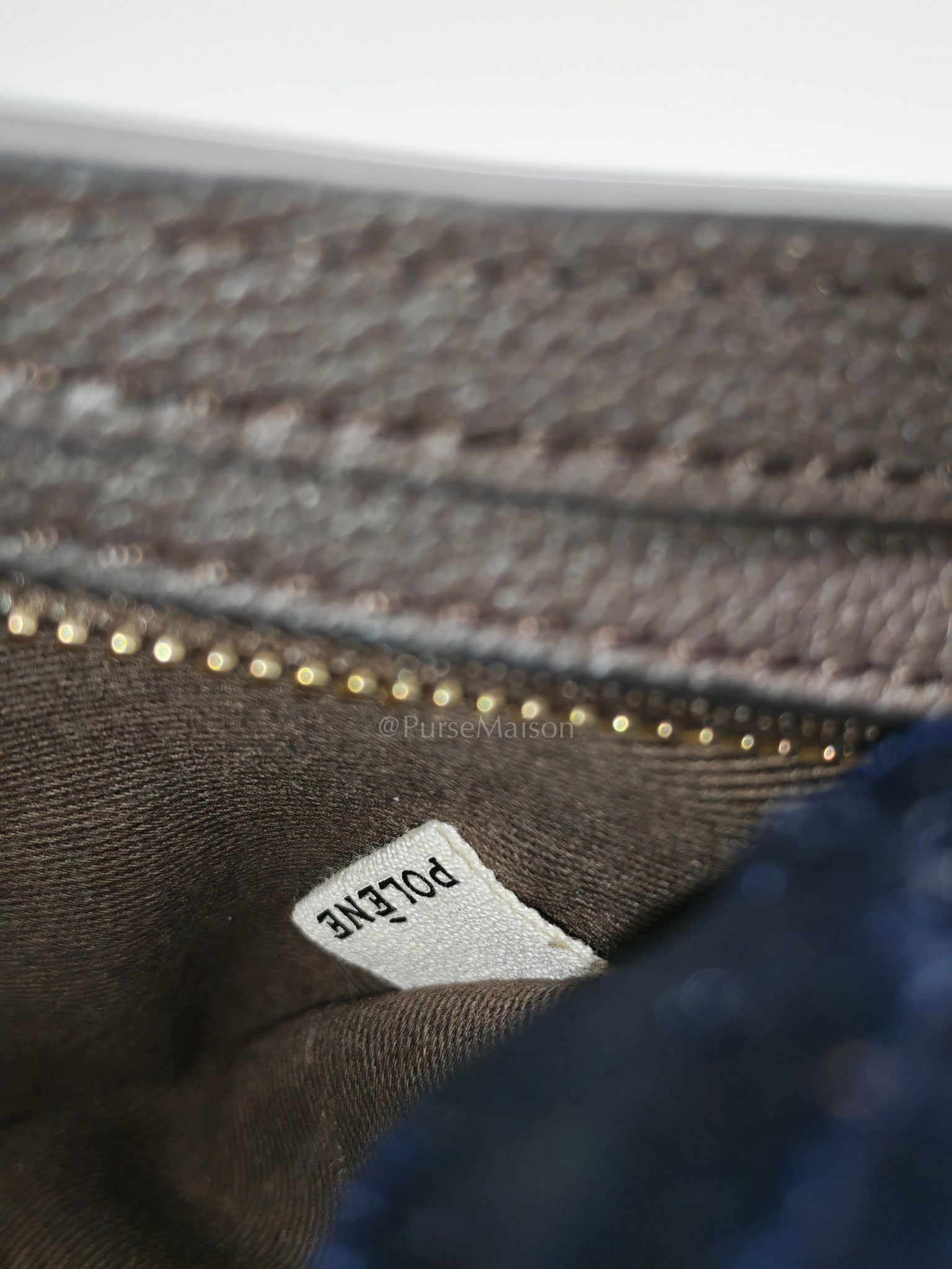 Polene Neuf East West Ebony Graine Leather | Purse Maison Luxury Bags Shop