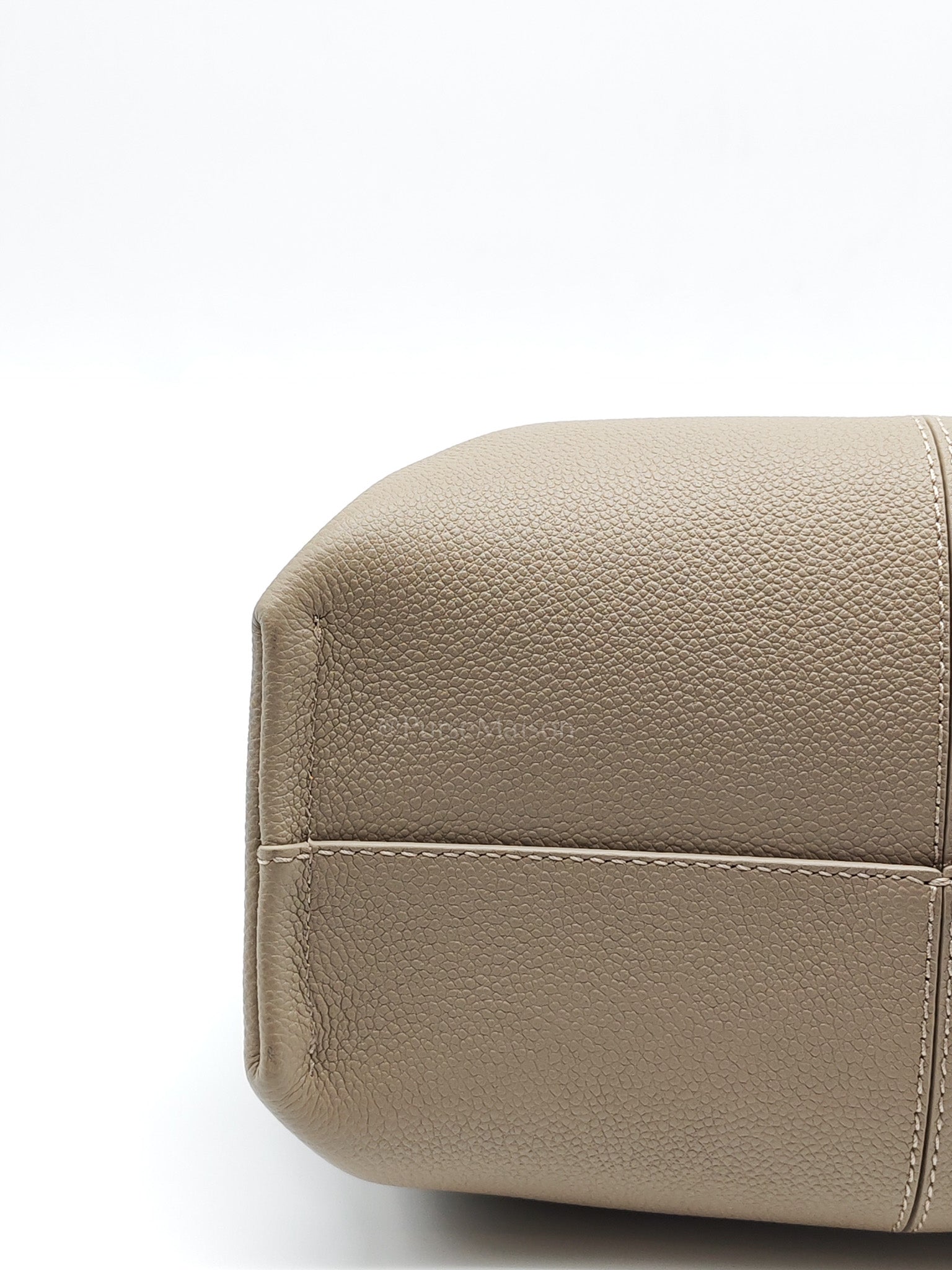 Numero Neuf Mini Bag in Taupe Grained Calfskin Leather & Light Gold Hardware | Purse Maison Luxury Bags Shop