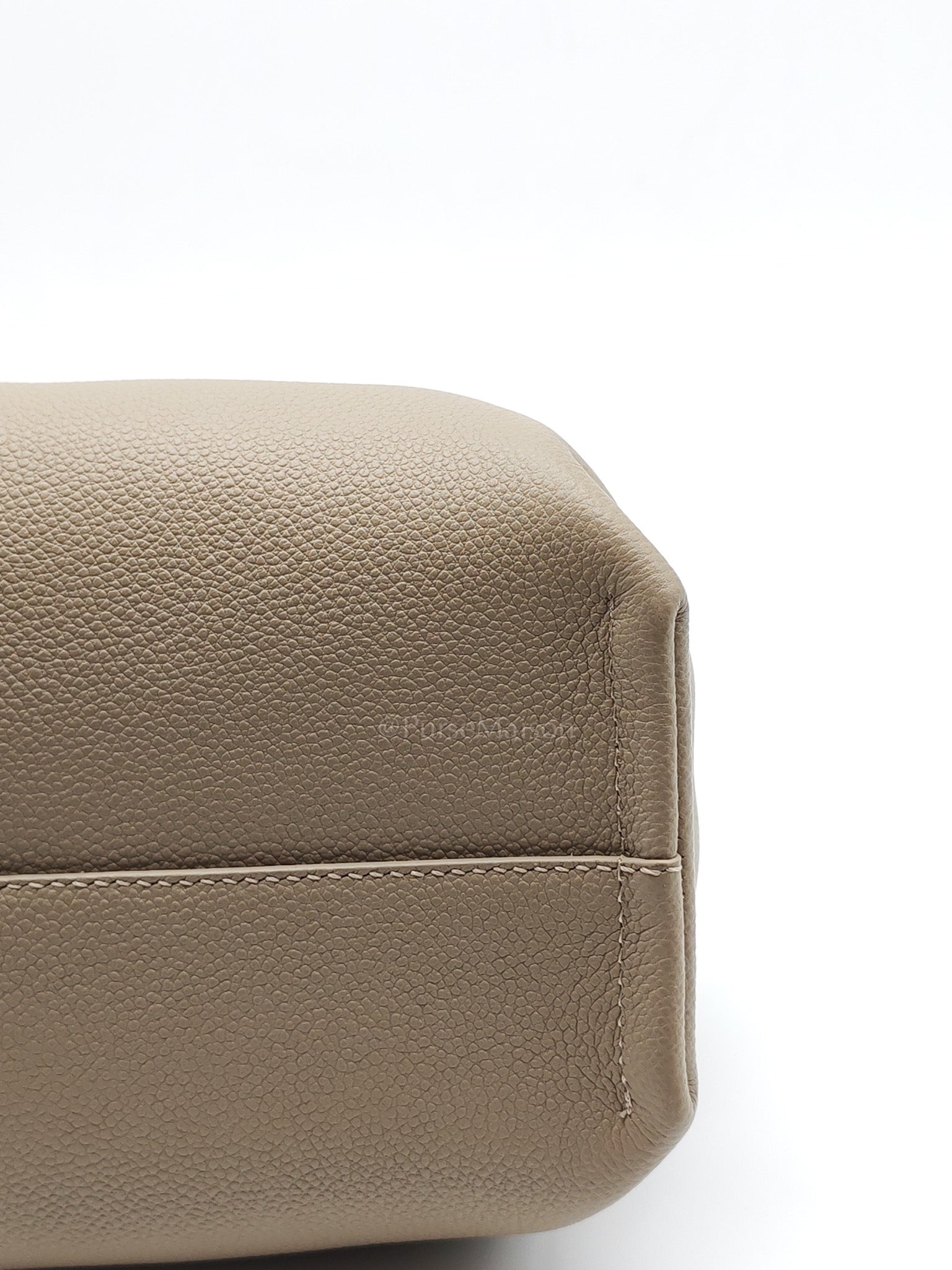 Numero Neuf Mini Bag in Taupe Grained Calfskin Leather & Light Gold Hardware | Purse Maison Luxury Bags Shop
