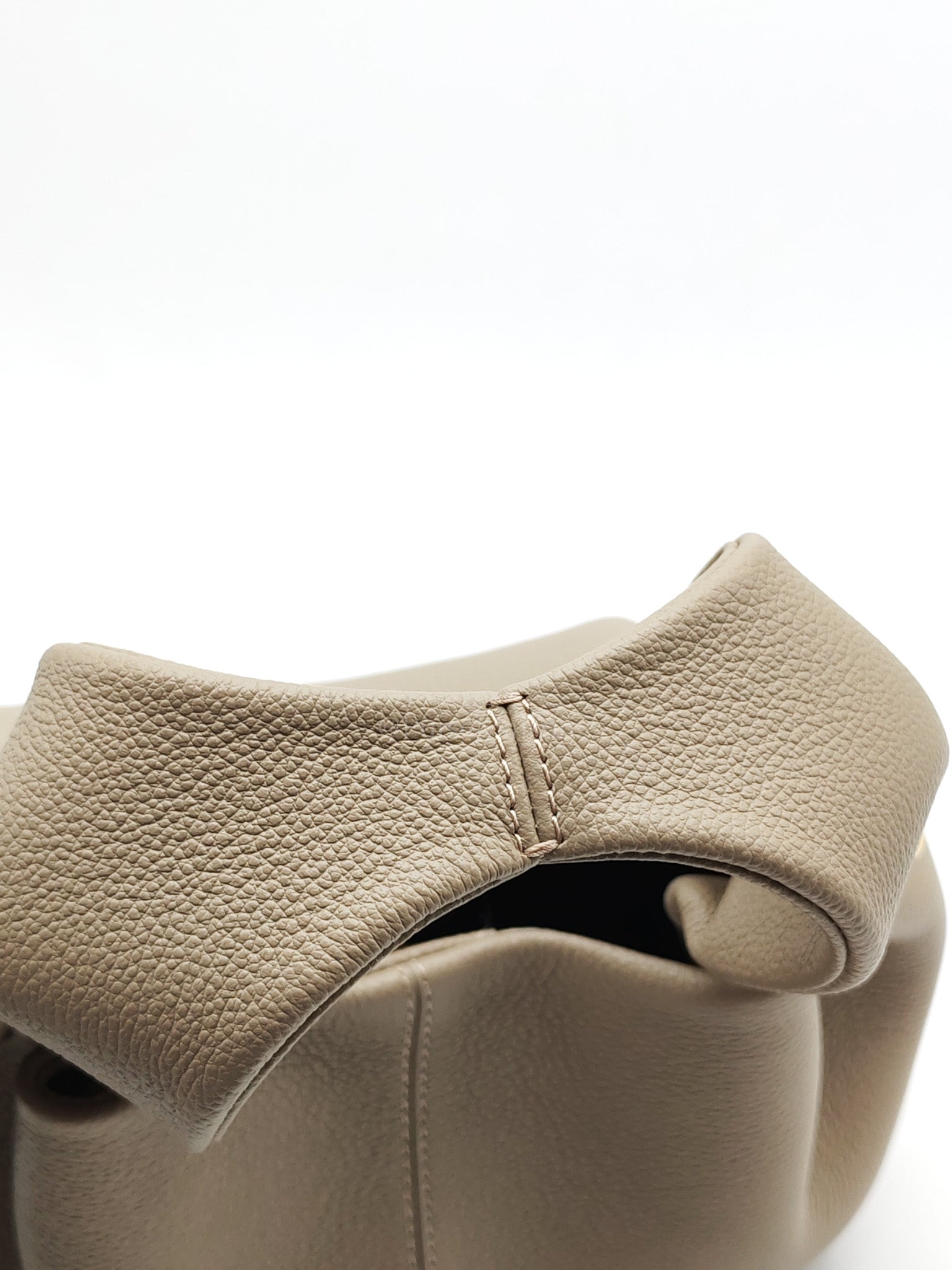 Numero Neuf Mini Bag in Taupe Grained Calfskin Leather & Light Gold Hardware | Purse Maison Luxury Bags Shop