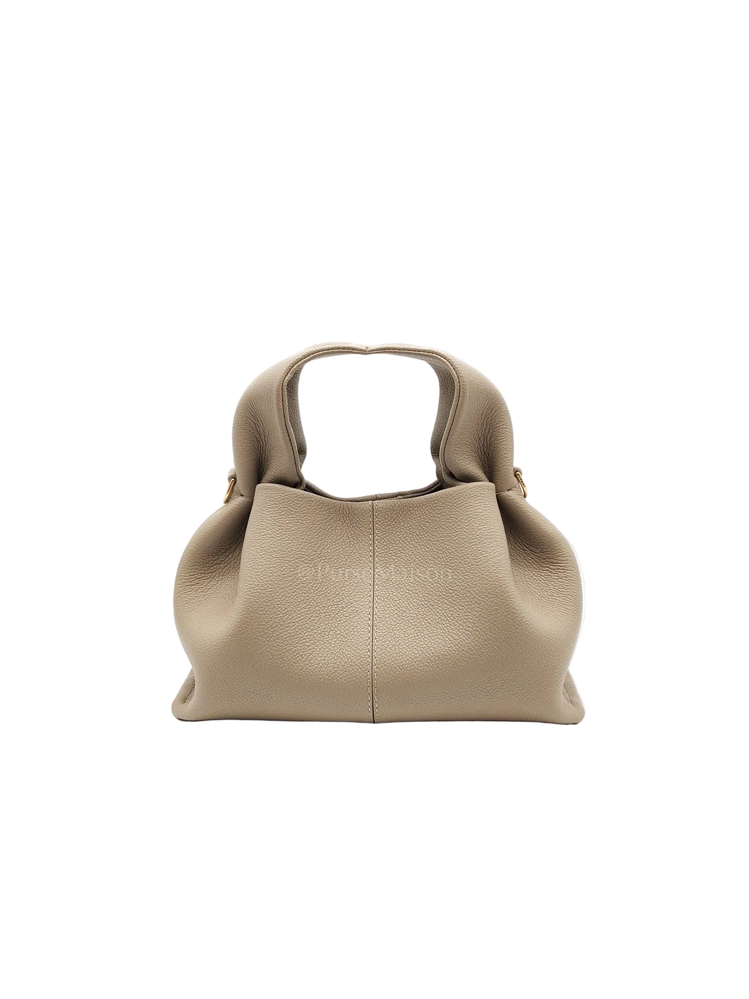 Numero Neuf Mini Bag in Taupe Grained Calfskin Leather & Light Gold Hardware | Purse Maison Luxury Bags Shop