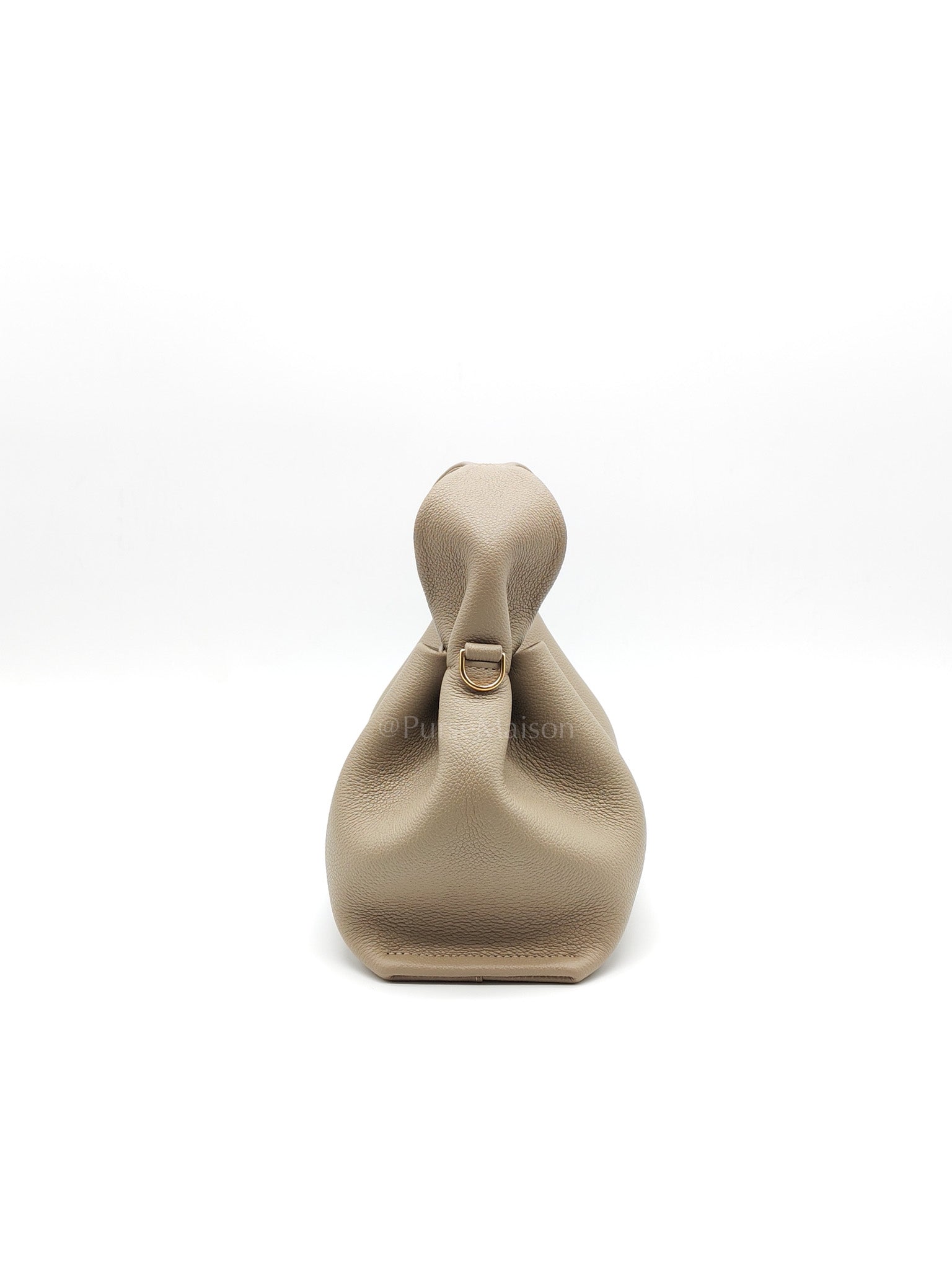 Numero Neuf Mini Bag in Taupe Grained Calfskin Leather & Light Gold Hardware | Purse Maison Luxury Bags Shop