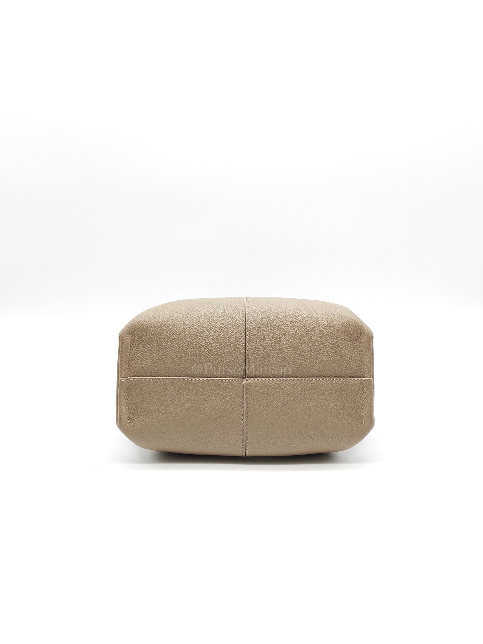 Numero Neuf Mini Bag in Taupe Grained Calfskin Leather & Light Gold Hardware | Purse Maison Luxury Bags Shop