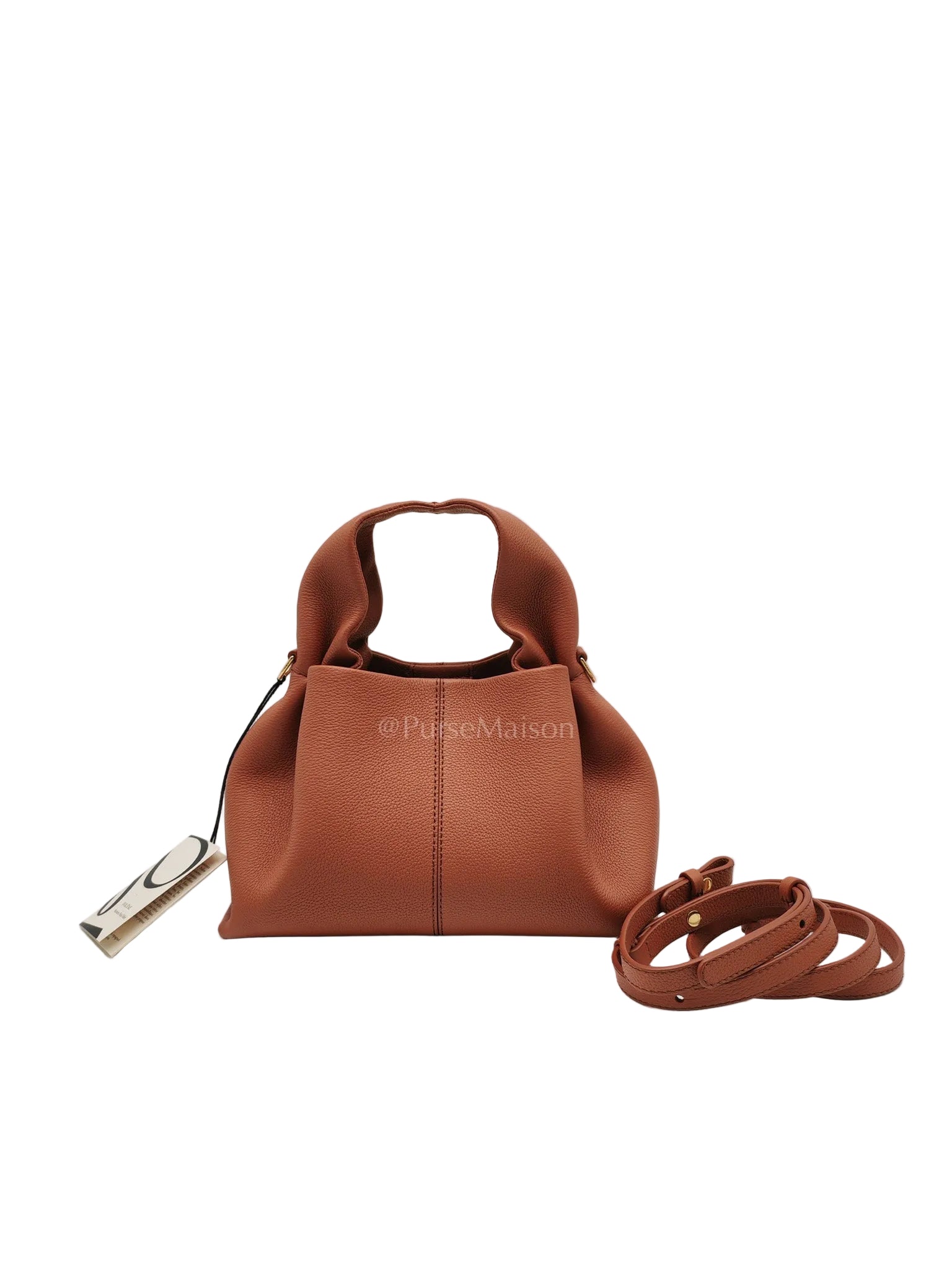 Polene Neuf Mini in Terracota Graine Leather | Purse Maison Luxury Bags Shop