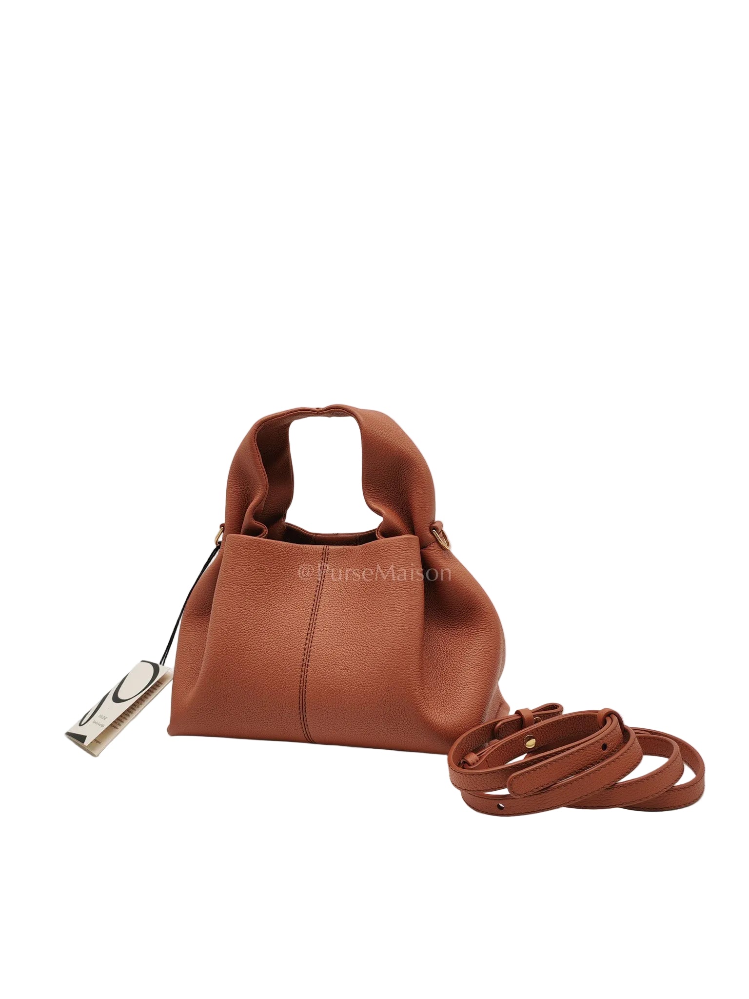 Polene Neuf Mini in Terracota Graine Leather | Purse Maison Luxury Bags Shop