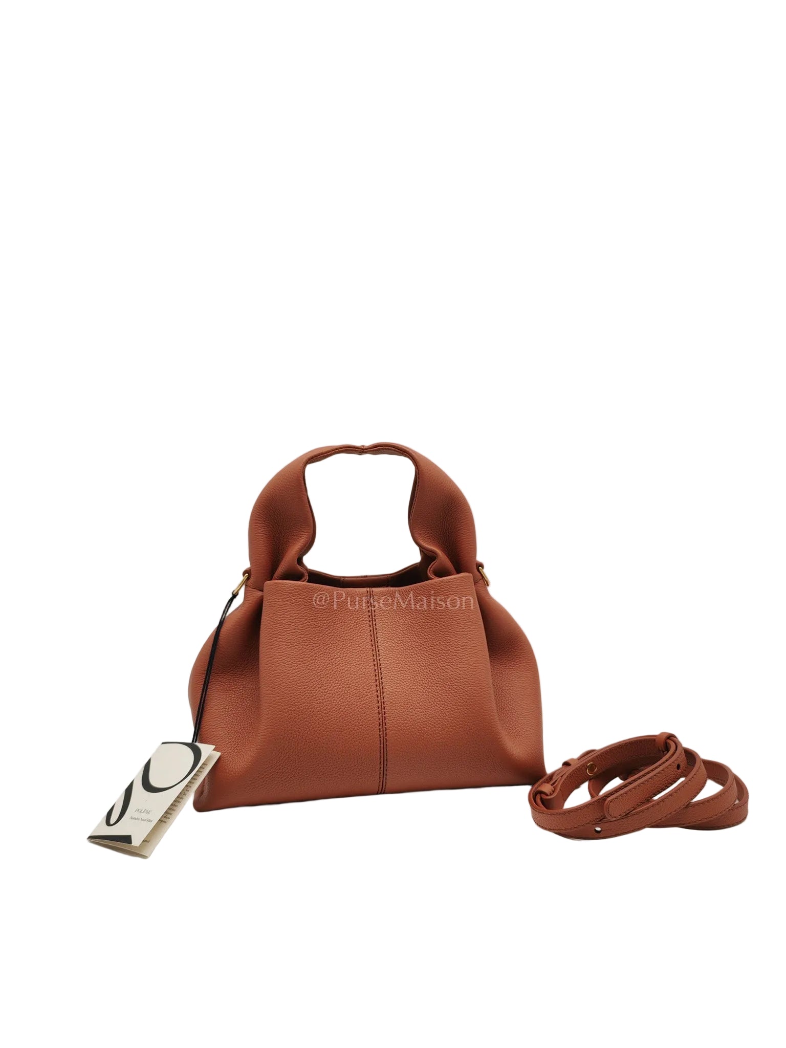 Polene Neuf Mini in Terracota Graine Leather | Purse Maison Luxury Bags Shop