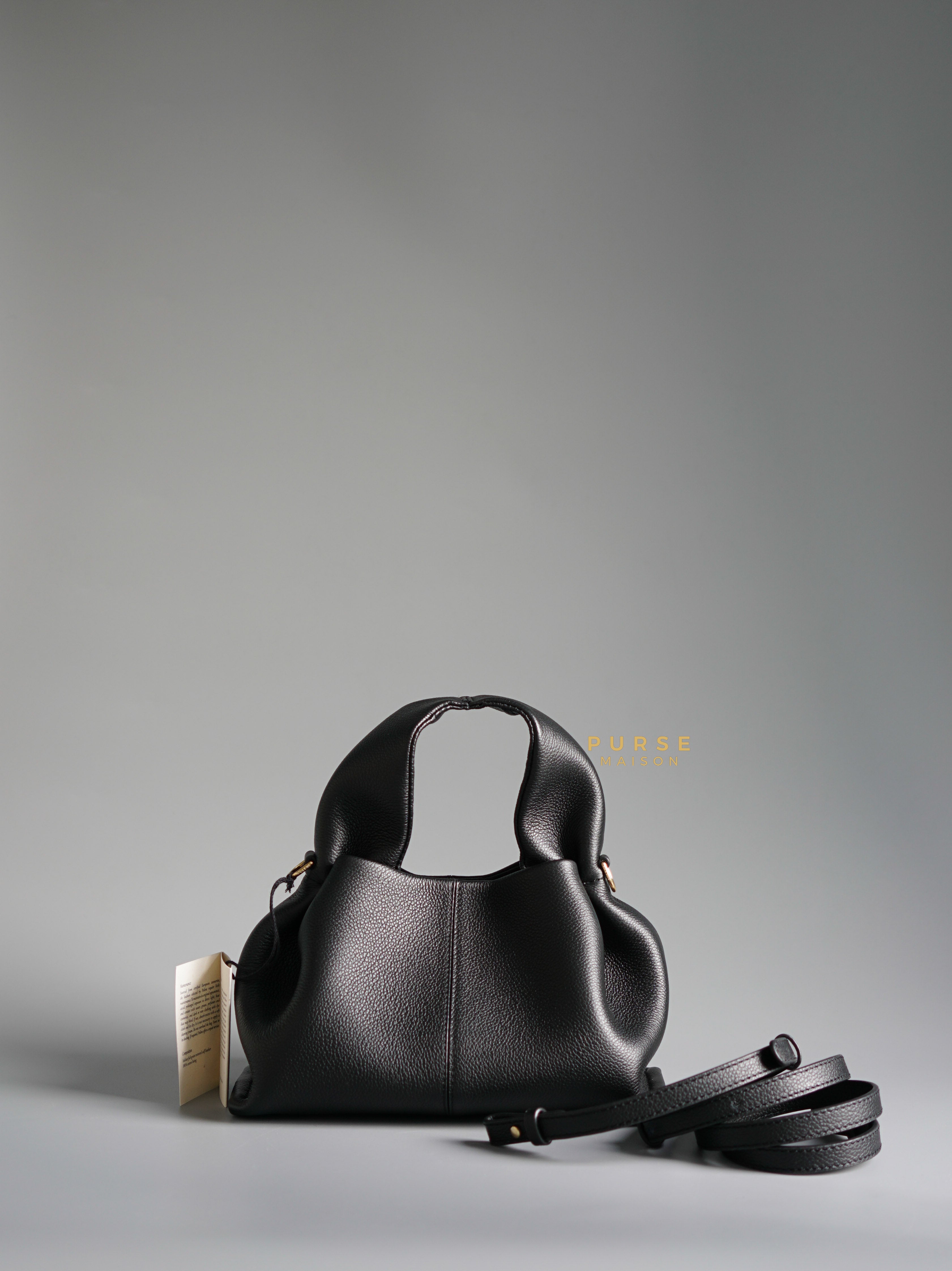 Polene Numero Neuf Mini Noir Grain Bag | Purse Maison Luxury Bags Shop