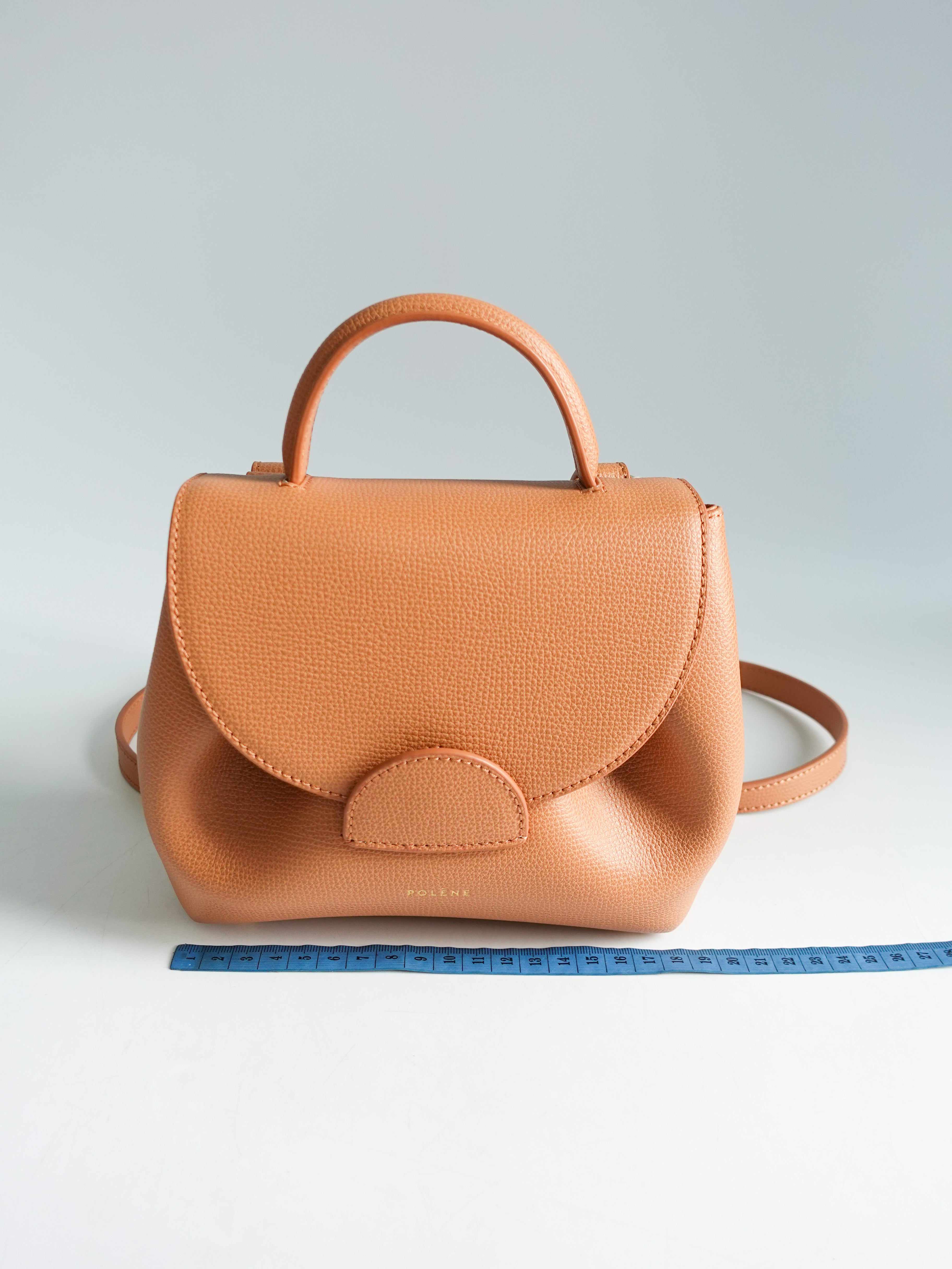 Numéro un nano leather crossbody bag Polene Camel in Leather - 33692201