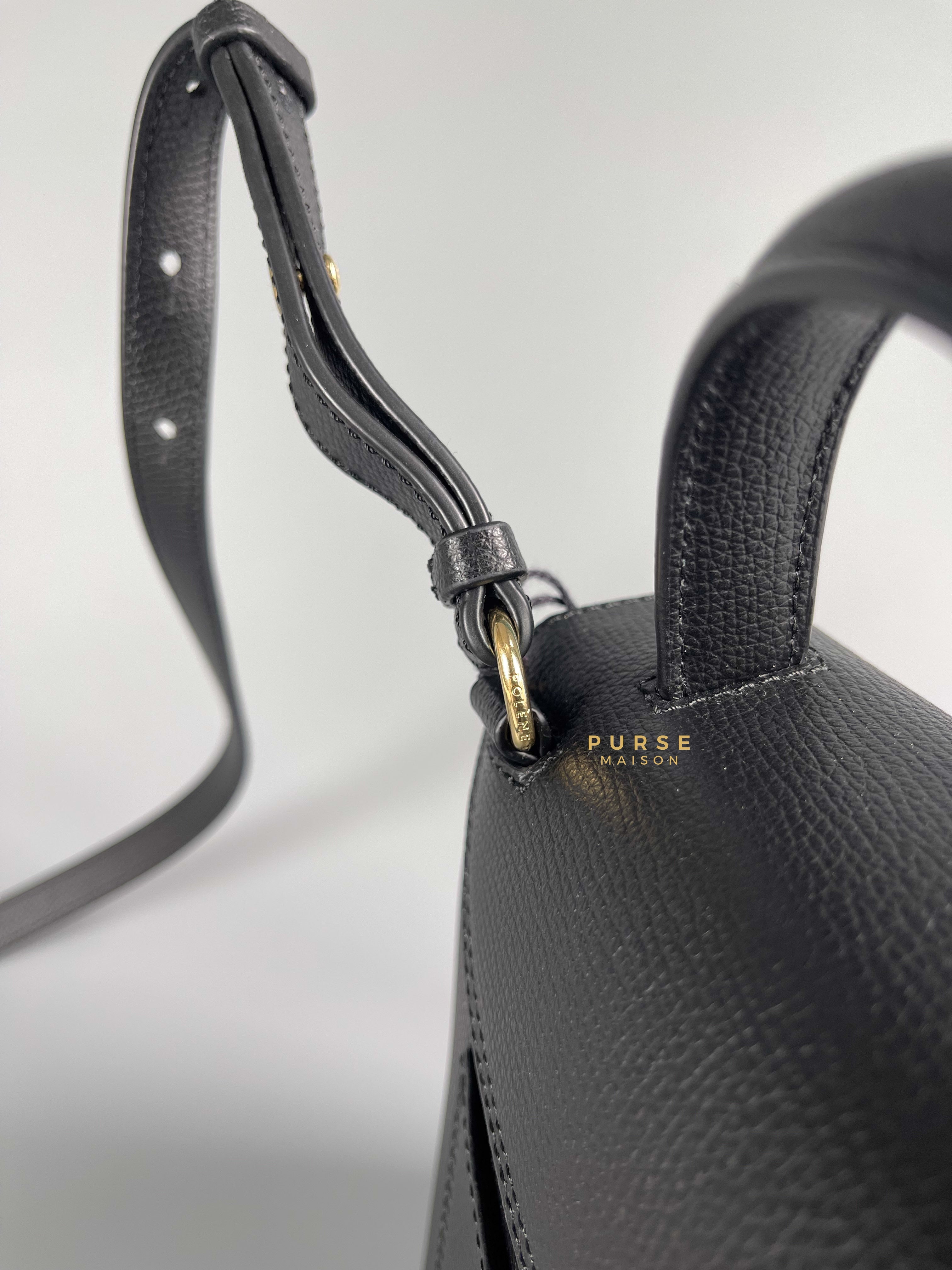 Polene Numero Un Nano Noir Grain Bag | Purse Maison Luxury Bags Shop