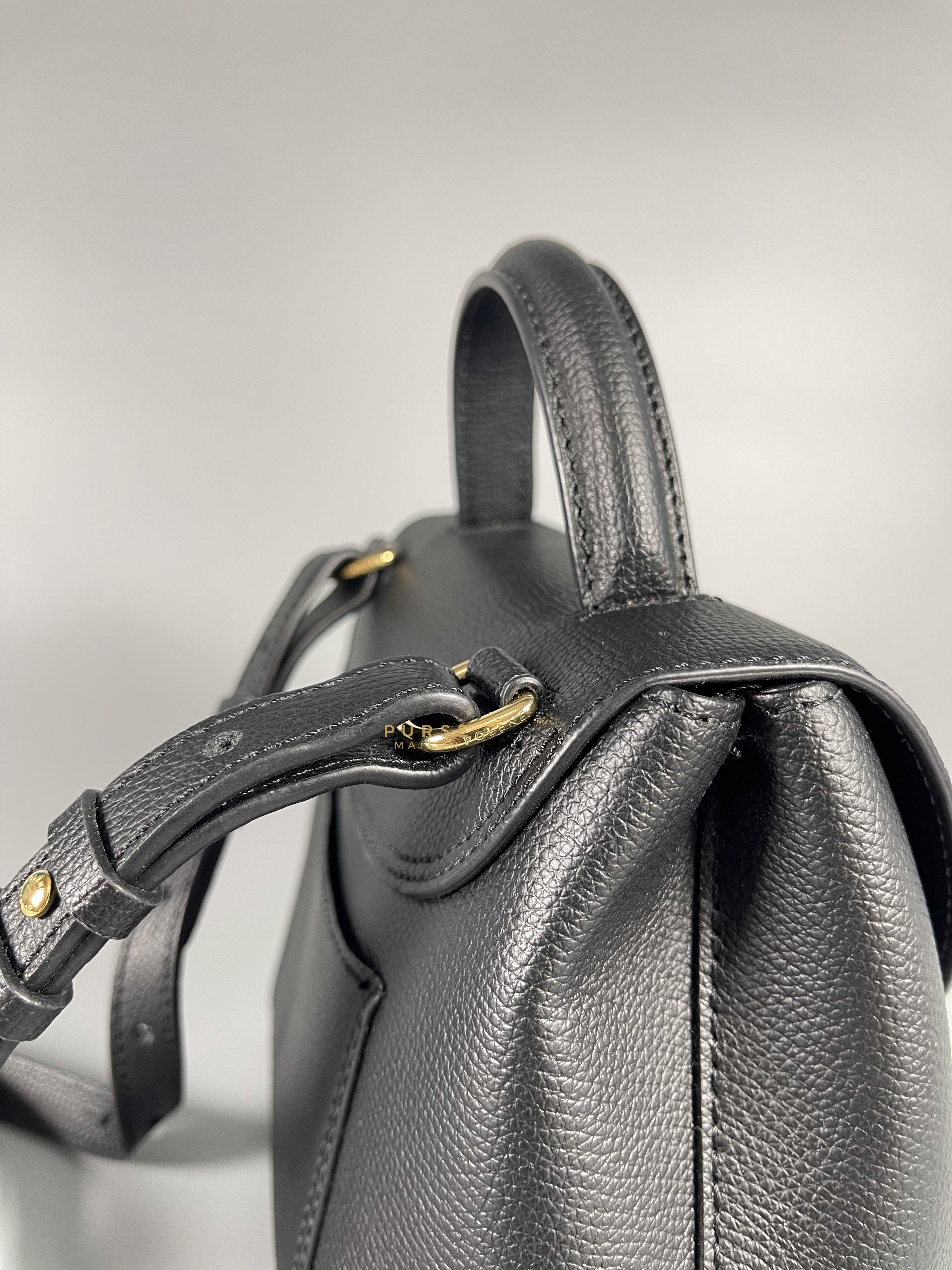Polene Numero Un Nano Noir Grain Bag | Purse Maison Luxury Bags Shop